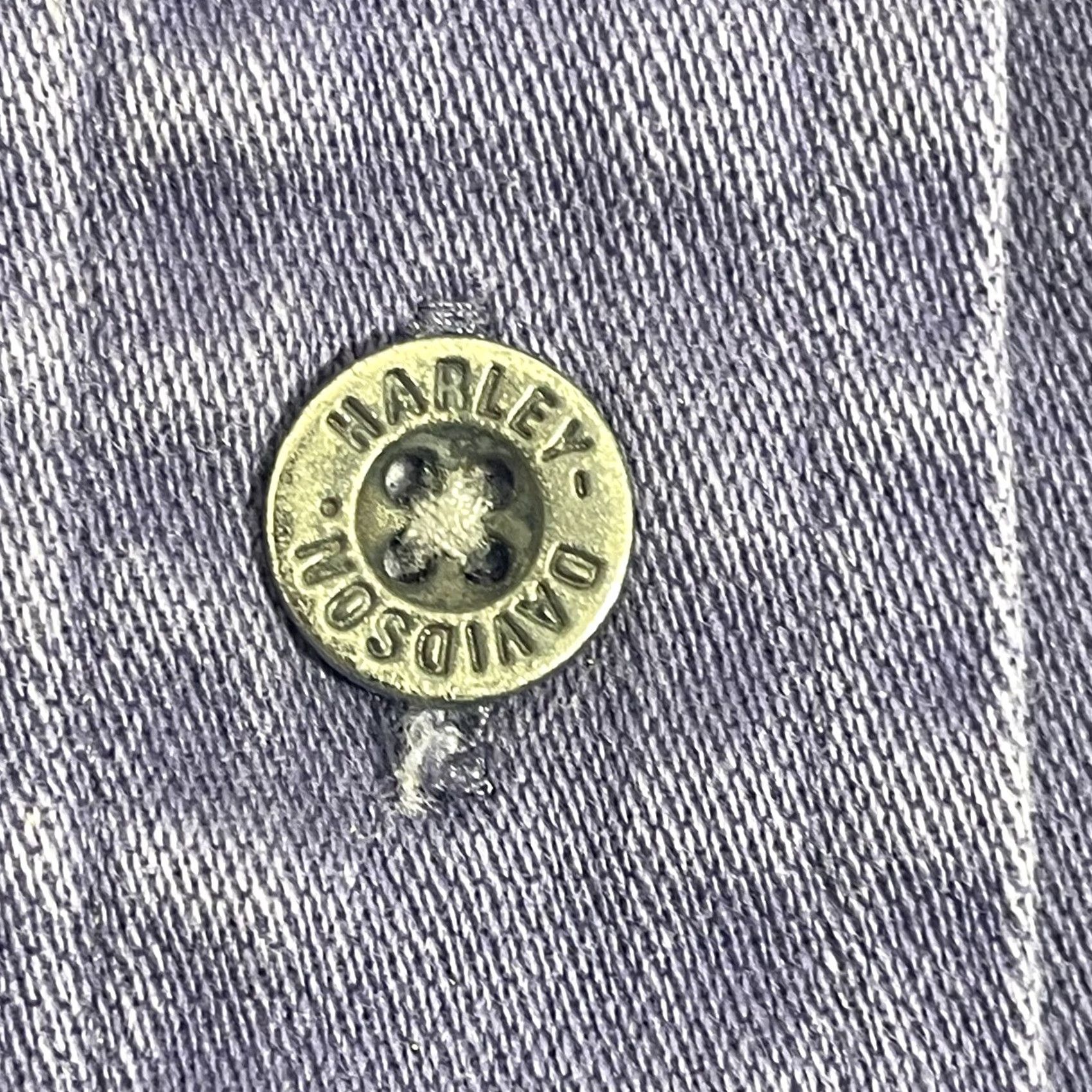 Harley Davidson Harley Davidson Button-Down Shirt Men L Purple Short Sleeve 100% Cotton RN#103819 Size US L / EU 52-54 / 3 - 7 Thumbnail