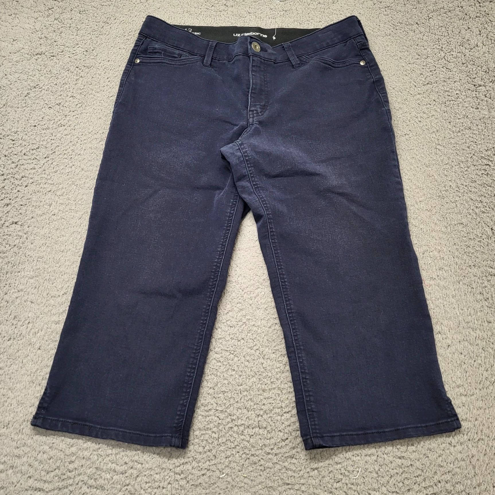 Liz Claiborne Liz Claiborne Capri Women's Size 12 Blue Denim Jeans Slim Leg Classic 5-Pocket Causal Prep Womens Size 34" / US 12 / IT 48 - 2 Thumbnail