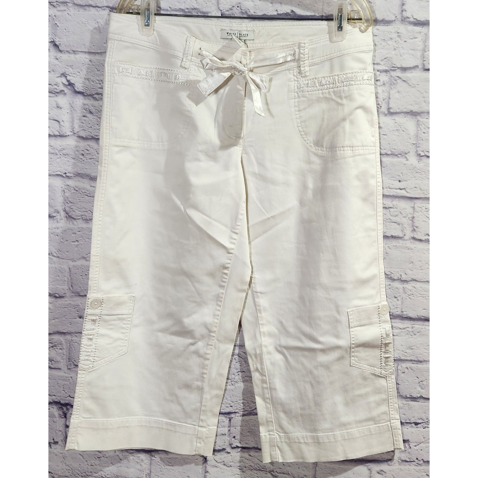 Other White House Black Market White Flat Front Cropped Jeans 8 Size 30" / US 8 / IT 44 - 1 Thumbnail