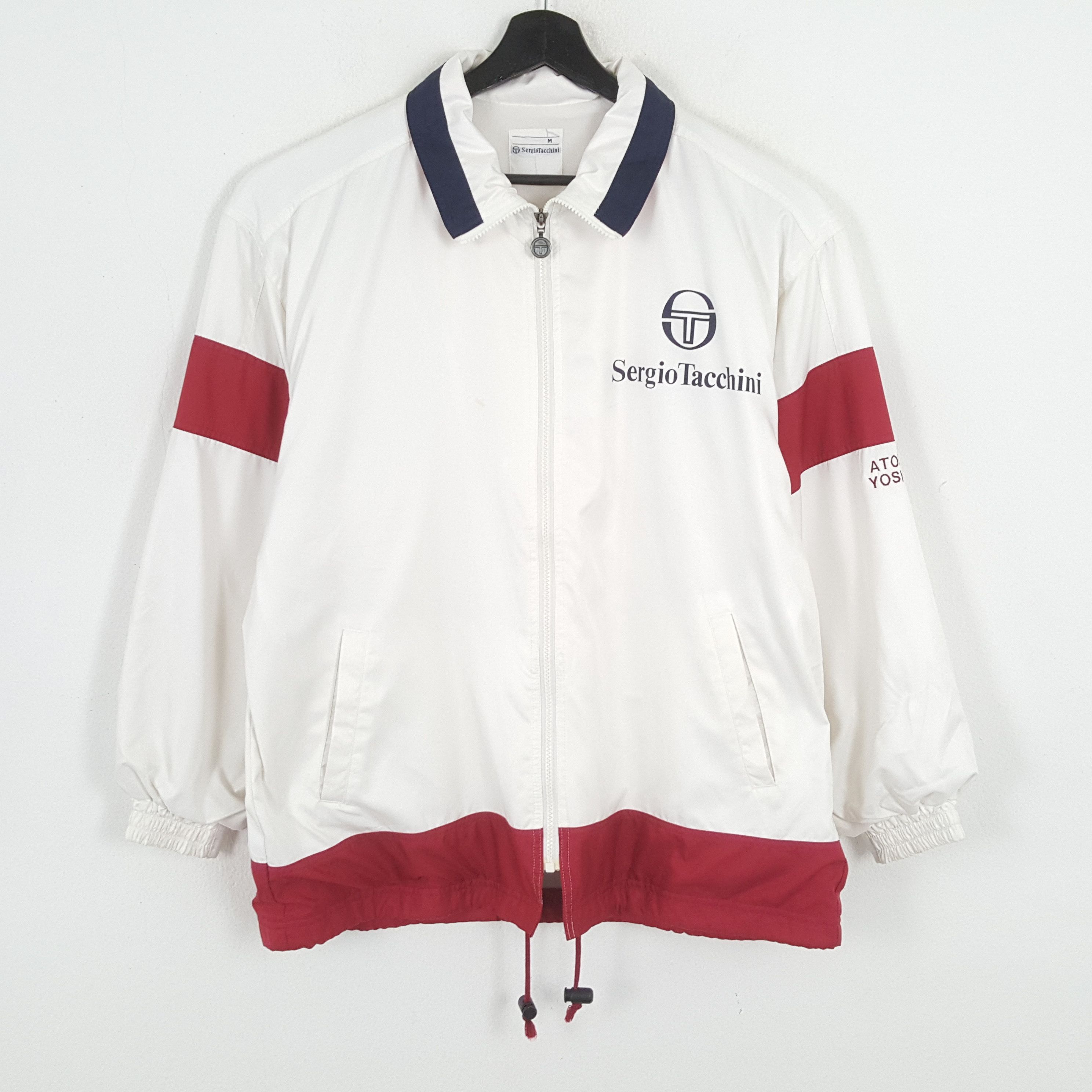 Sergio Tacchini × Vintage SERGIO TACCHINI Logo Spellout Design Windbreaker Jacket Size US L / EU 52-54 / 3 - 1 Thumbnail