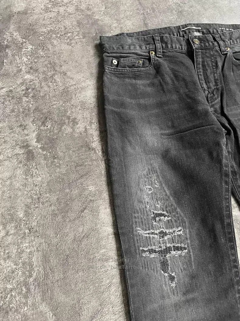 Saint Laurent Paris Saint Laurent Paris Black Gray Washed Patch Distressed Den Size US 30 / EU 46 - 4 Thumbnail