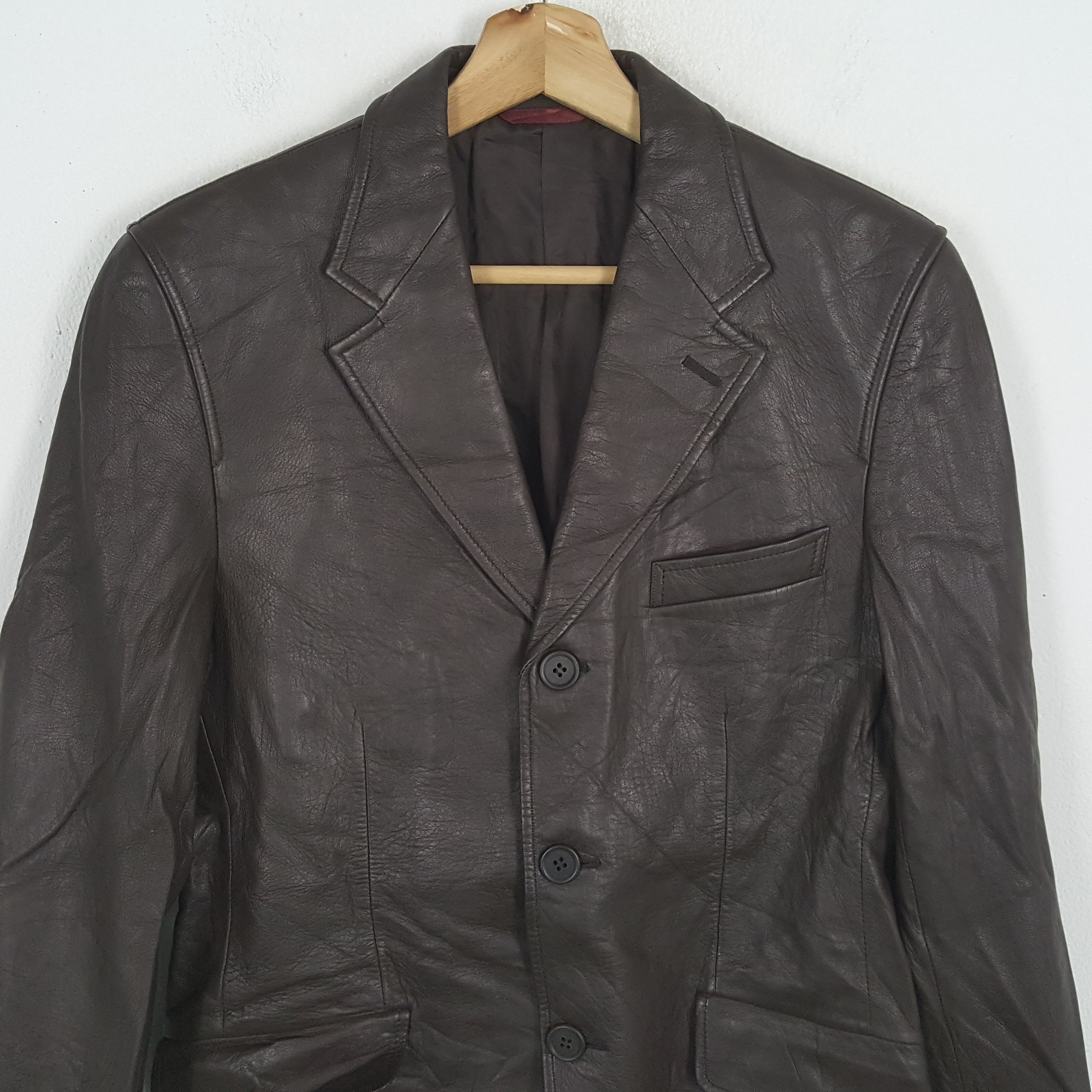 Paul Smith × Vintage Vintage PAUL SMITH Fashion Brand Leather Blazer Size 36S - 2 Thumbnail