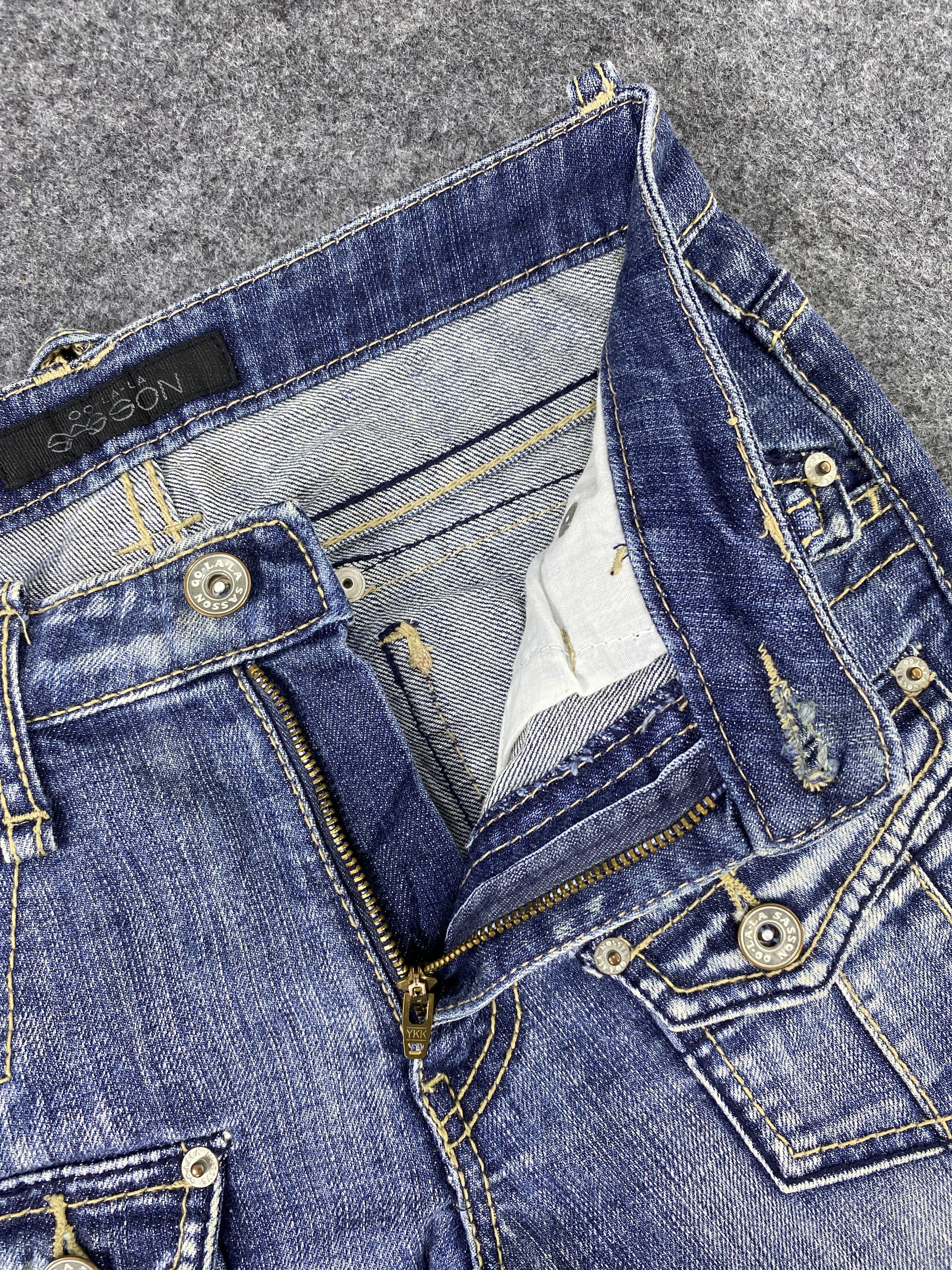Japanese Brand OO La - La Sasson Blue Wash Flare Jeans - J998 Size 27" / US 4 / IT 40 - 8 Thumbnail
