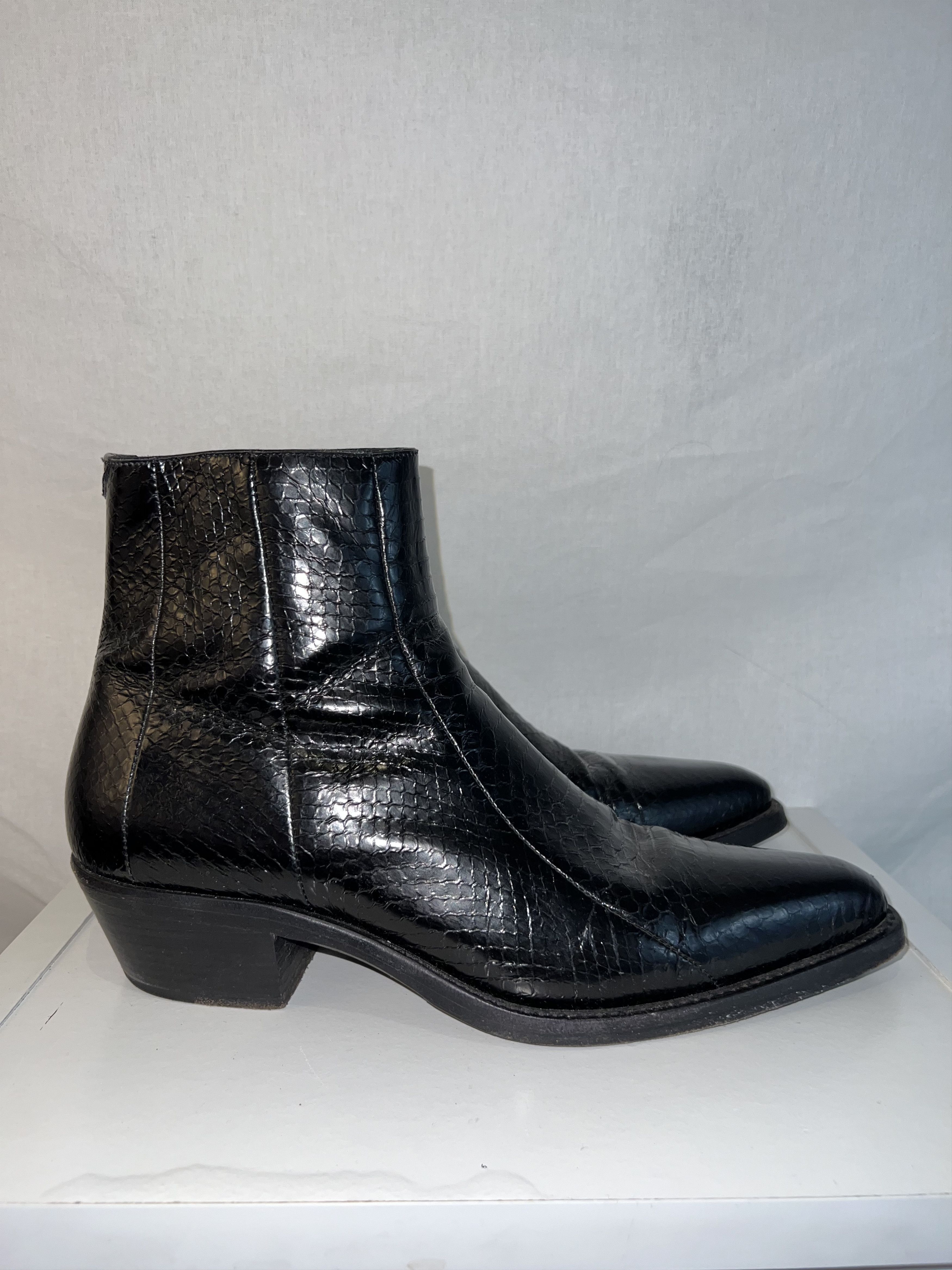 image of Anthony Vaccarello x Saint Laurent Paris Saint Laurent Dakota Snakeskin Boot Box/dustbag Lightly Wo