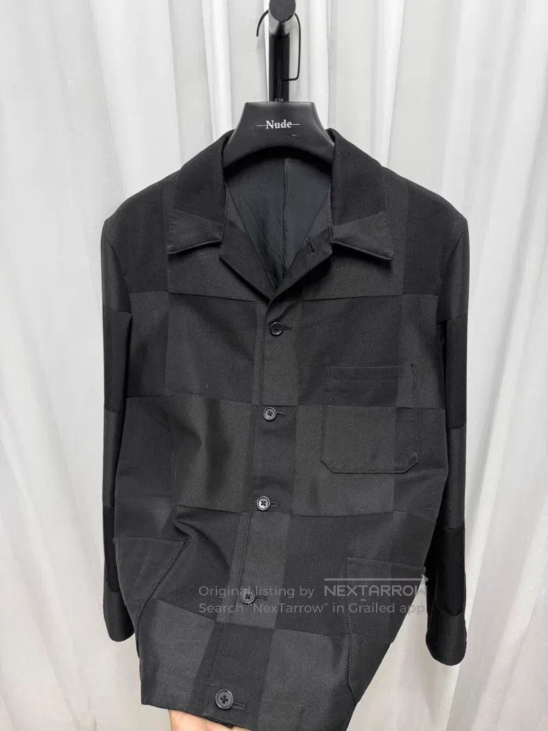 Yohji Yamamoto YOHJI YAMAMOTO Plaid Wool Patchwork Jacket Size US L / EU 52-54 / 3 - 5 Thumbnail