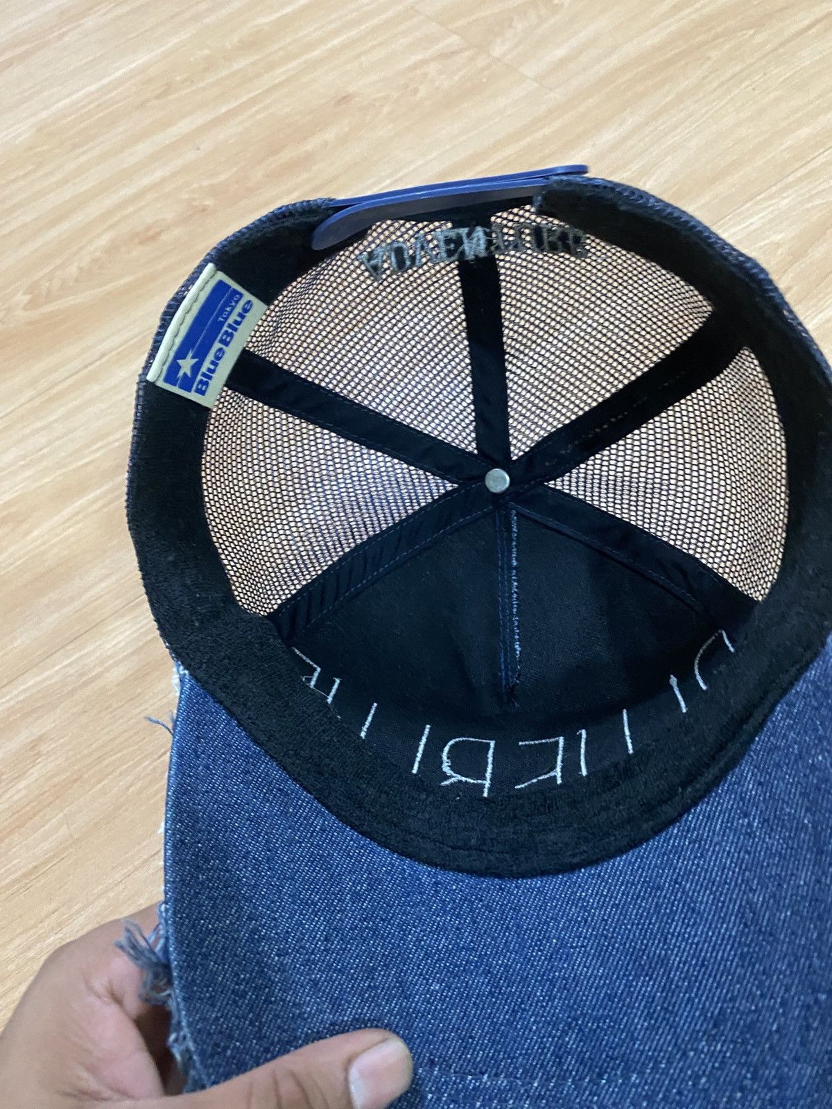 Blue Blue Japan Blue blue spellout denim truckers cap hats Size ONE SIZE - 6 Thumbnail