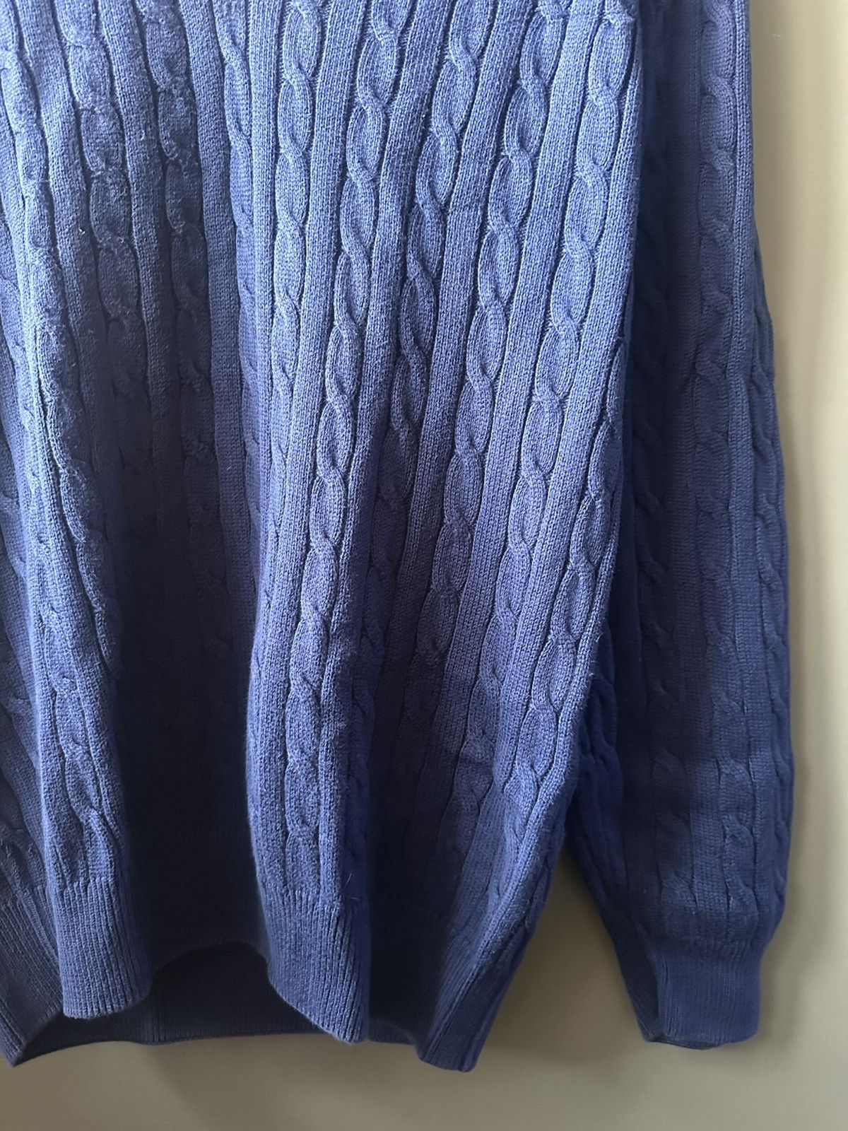 Lacoste Lacoste Cable Knit V-Neck Cotton Sweater Size 3 Size US M / EU 48-50 / 2 - 4 Thumbnail