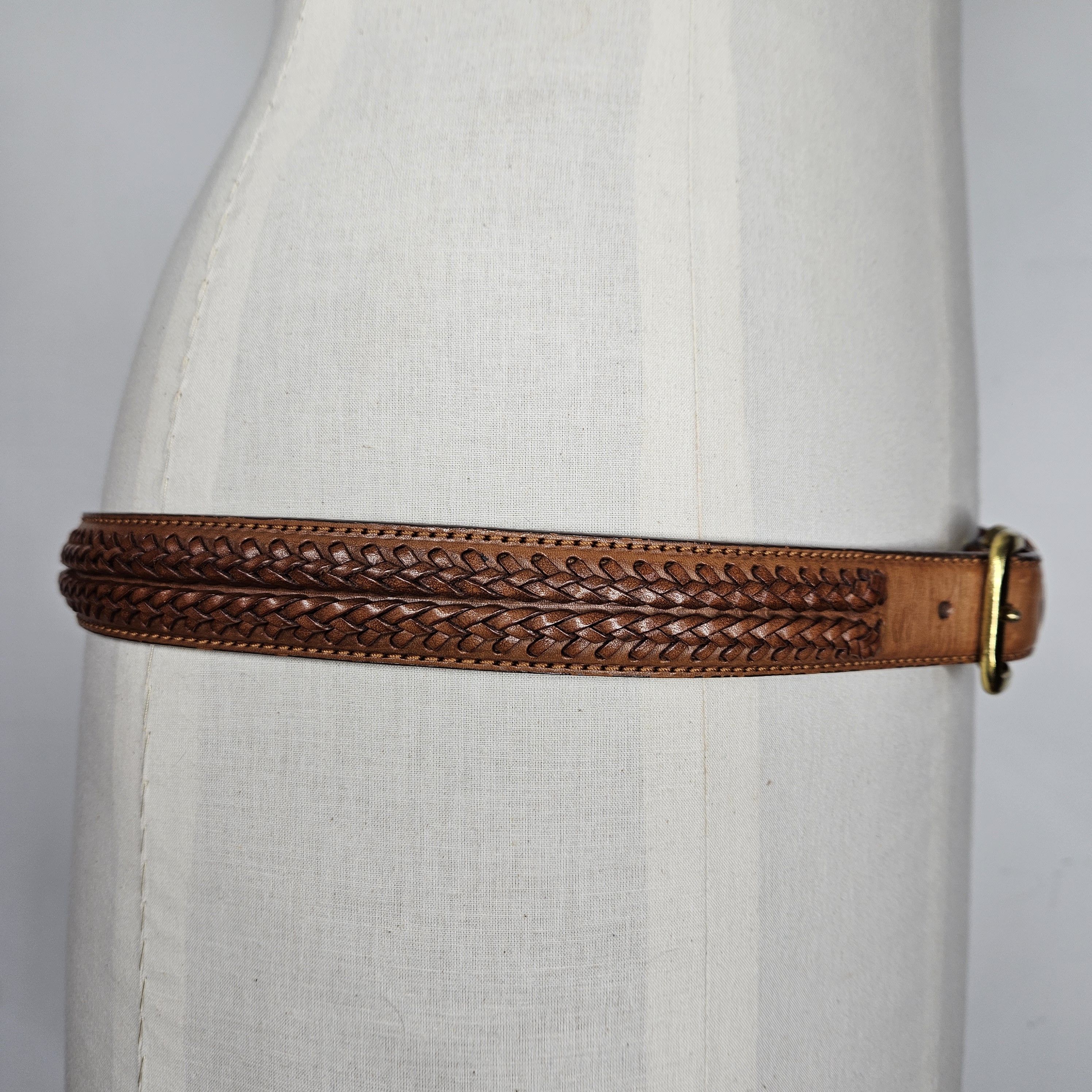 Lands' End Lands' End 37-41" NEW Belt Leather Brown Woven Double Braid Size 38 - 5 Thumbnail