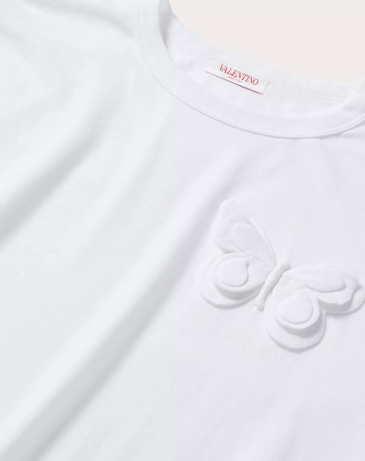 Valentino oc11z0625 Cotton T-Shirt Embroidered Butterfly in White Size US XL / EU 56 / 4 - 3 Thumbnail