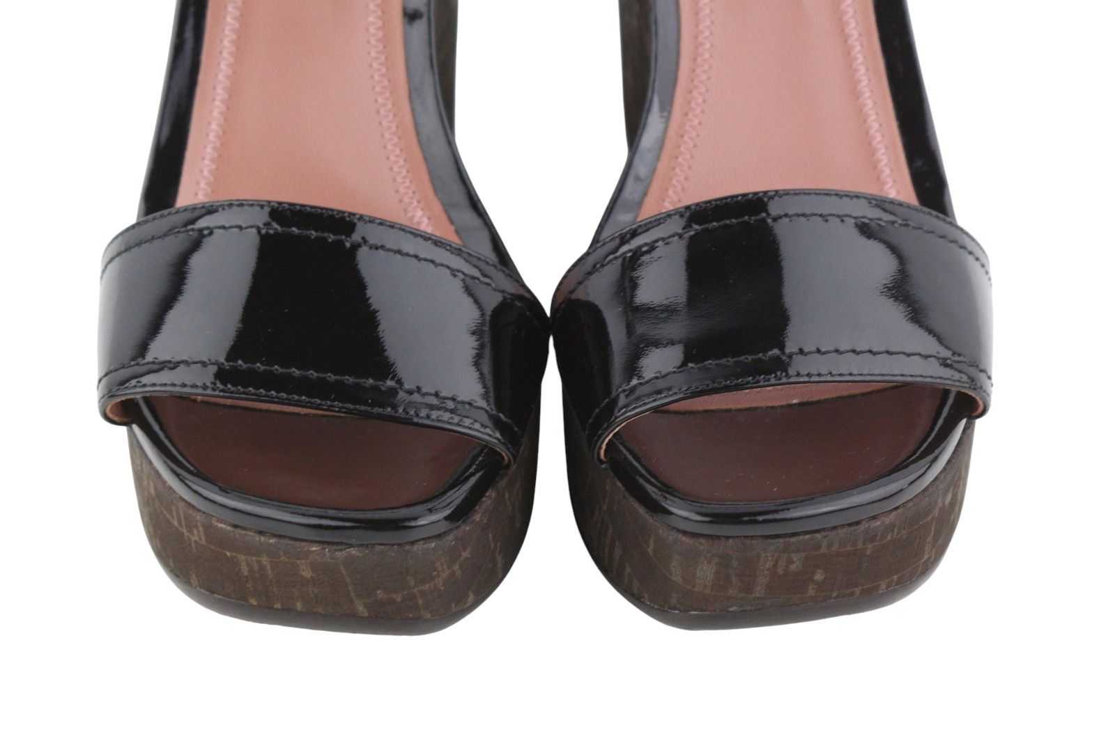 Bally CLIVYA EU37.5 Black Patent Leather Slingback Wedge 88408 Size US 6.5 / IT 36.5 - 5 Thumbnail