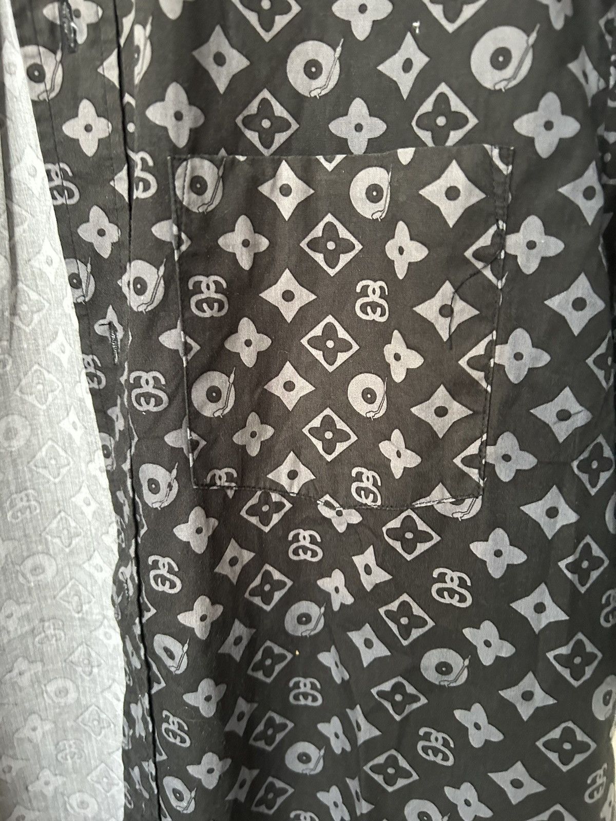 Stussy Stussy LV Louis Vuitton monogram parody short sleeve