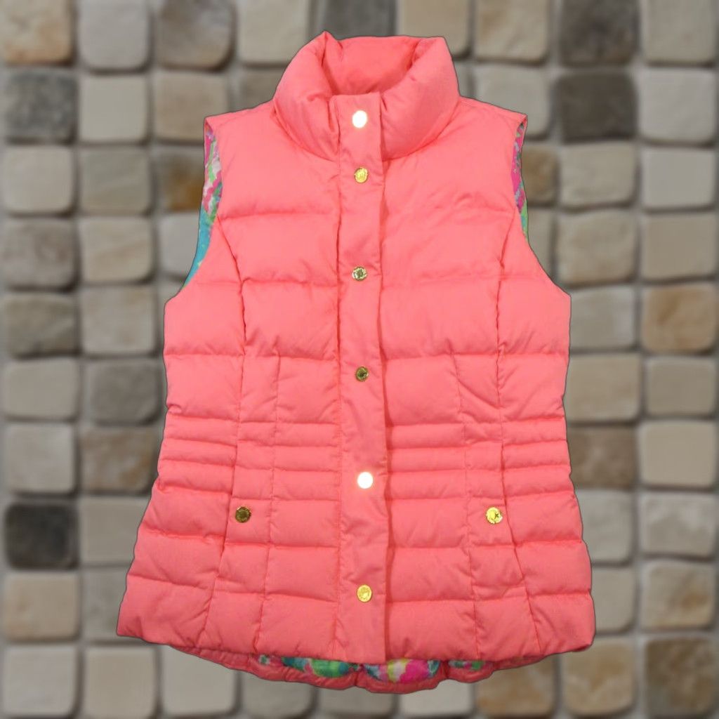 Lilly Pulitzer Lilly Pulitzer Vest Womens Small Pink Down Insulated Puffer Size S / US 4 / IT 40 - 1 Thumbnail