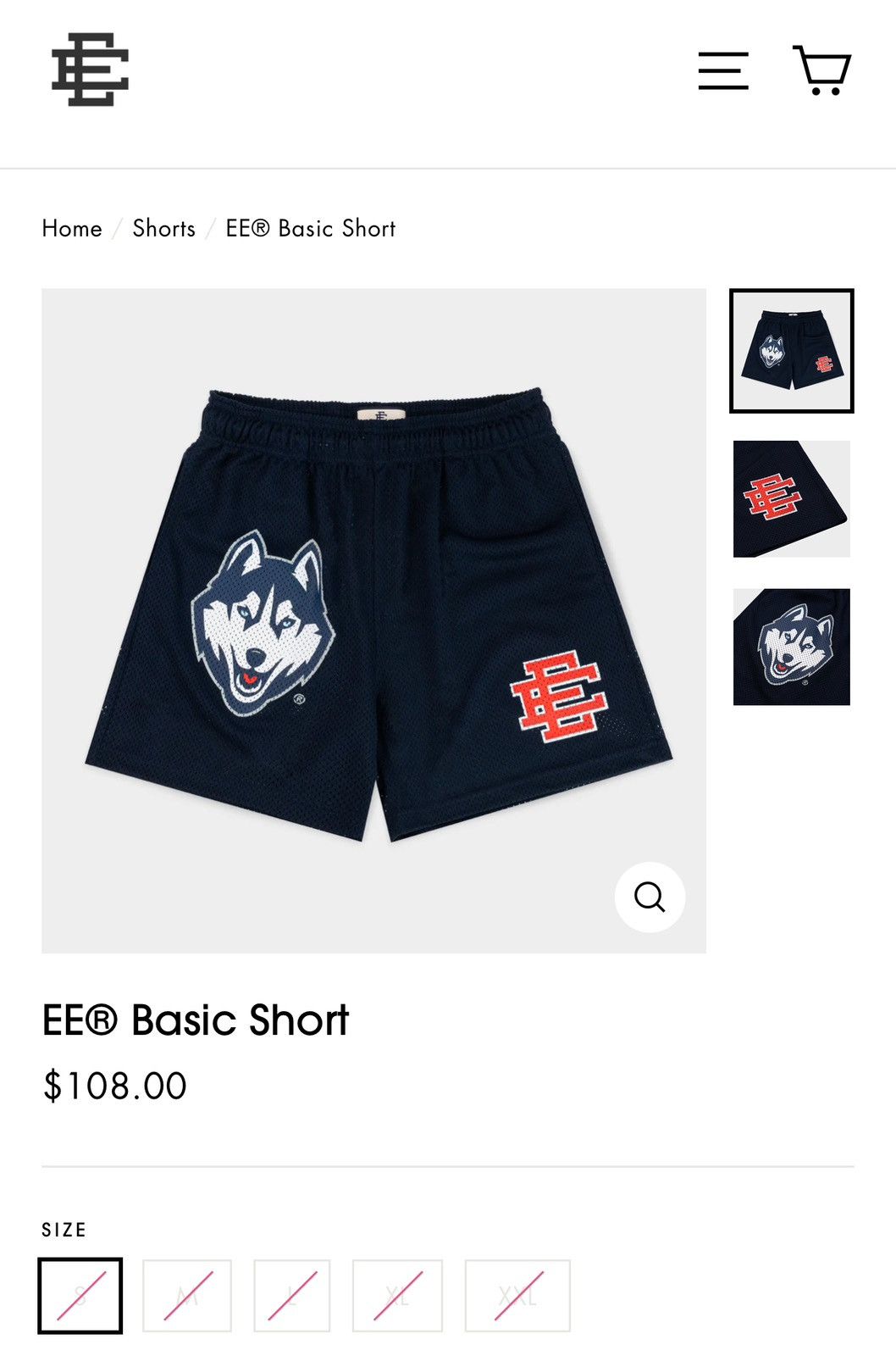 Eric Emanuel × NCAA NEW Eric Emanuel UCONN Basic Shorts Large Size US 34 / EU 50 - 8 Thumbnail