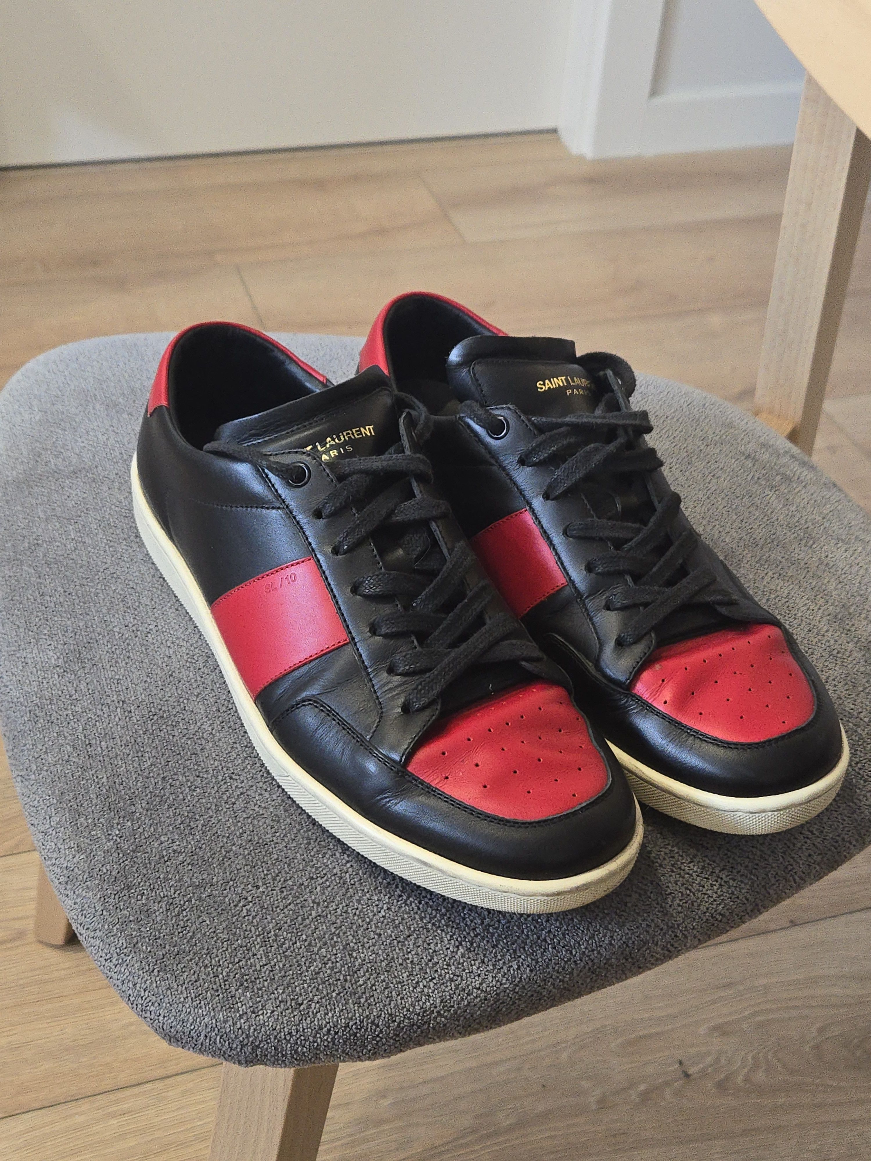 SL-10 bred leather low-tops SLP red & black