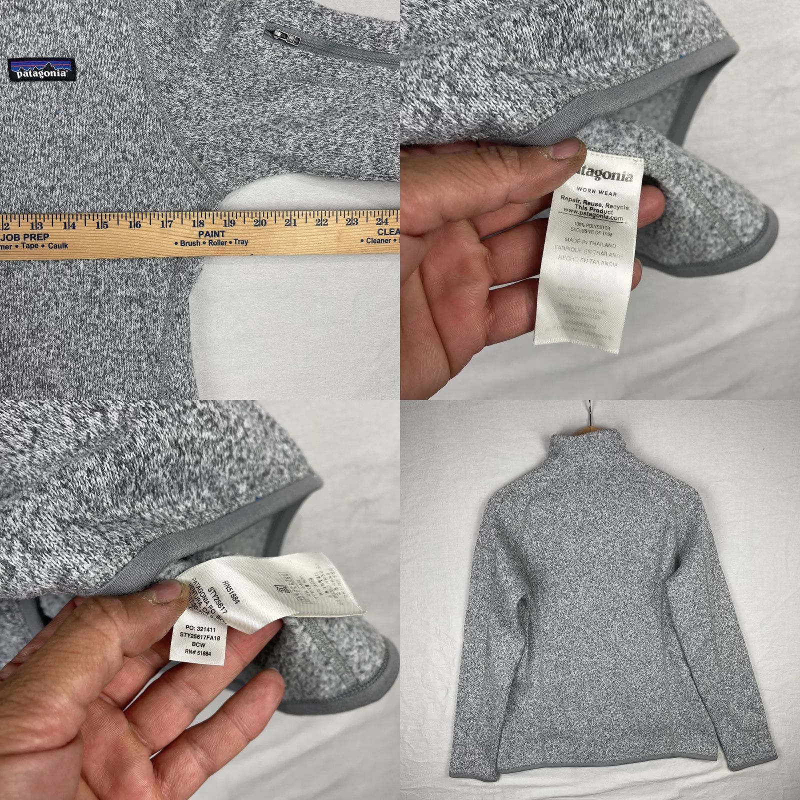 Patagonia Patagonia Better Sweater Womens Medium Gray Pullover Zip Pocket Fleece 25617 Size M / US 6-8 / IT 42-44 - 8 Thumbnail