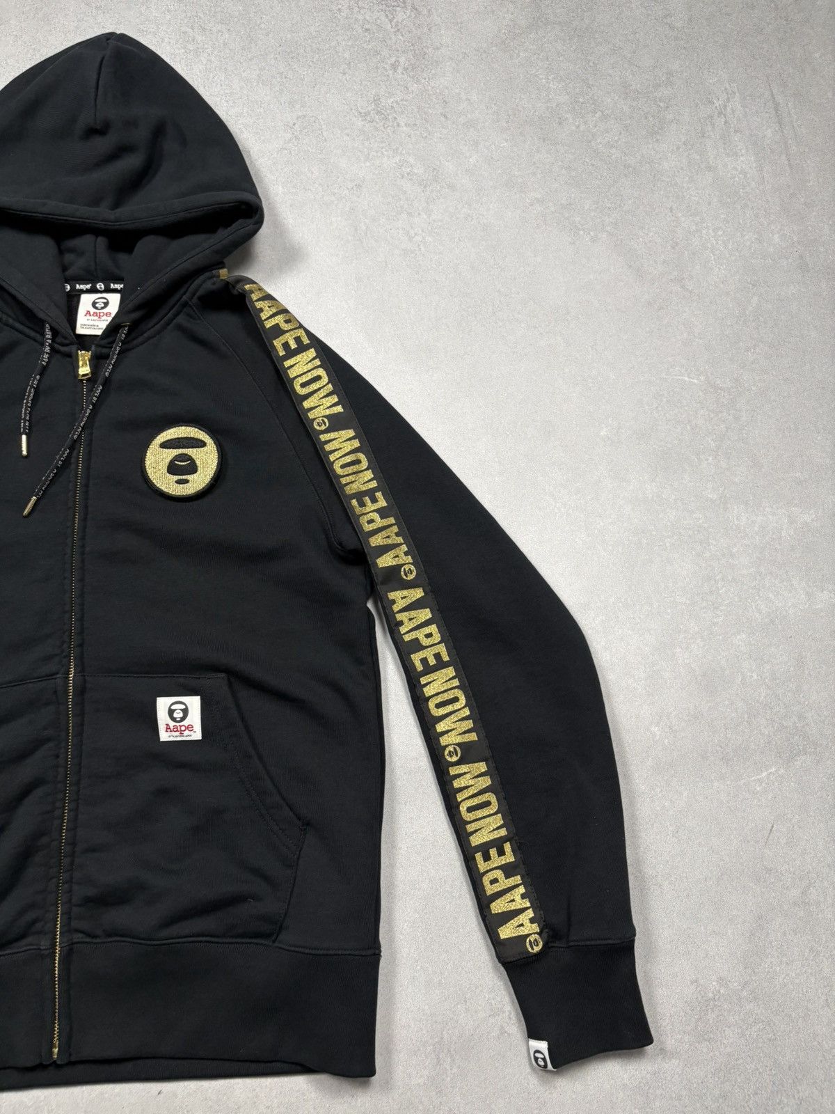 Aape AAPE By A Bathing Ape Black Zip Hoodie Gold Logo Tape Y2K M Size US M / EU 48-50 / 2 - 2 Thumbnail