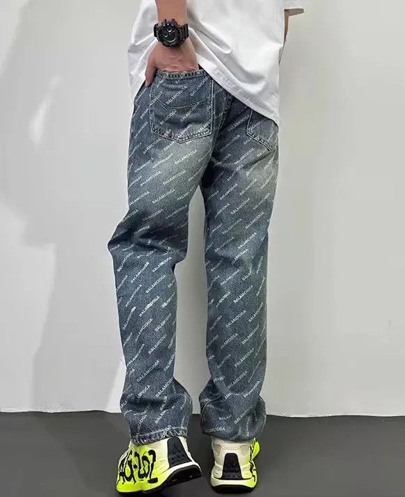 VIBE Vintage high street letter print loose casual jeans Size US 34 / EU 50 - 3 Thumbnail