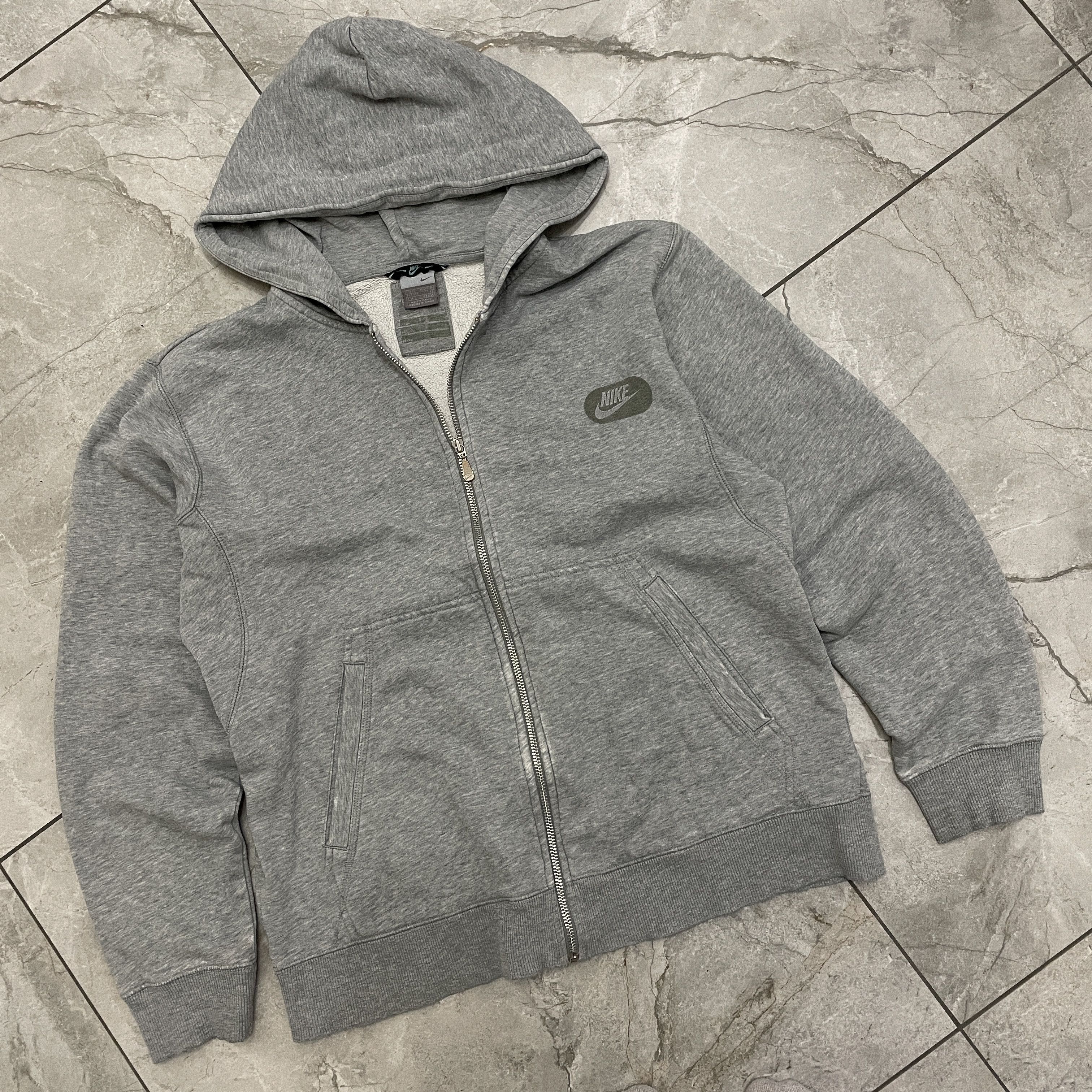 Nike Vintage Y2K Nike Gray Navy Full-Zip Hoodie Skate Grunge size Size US XL / EU 56 / 4 - 1 Thumbnail