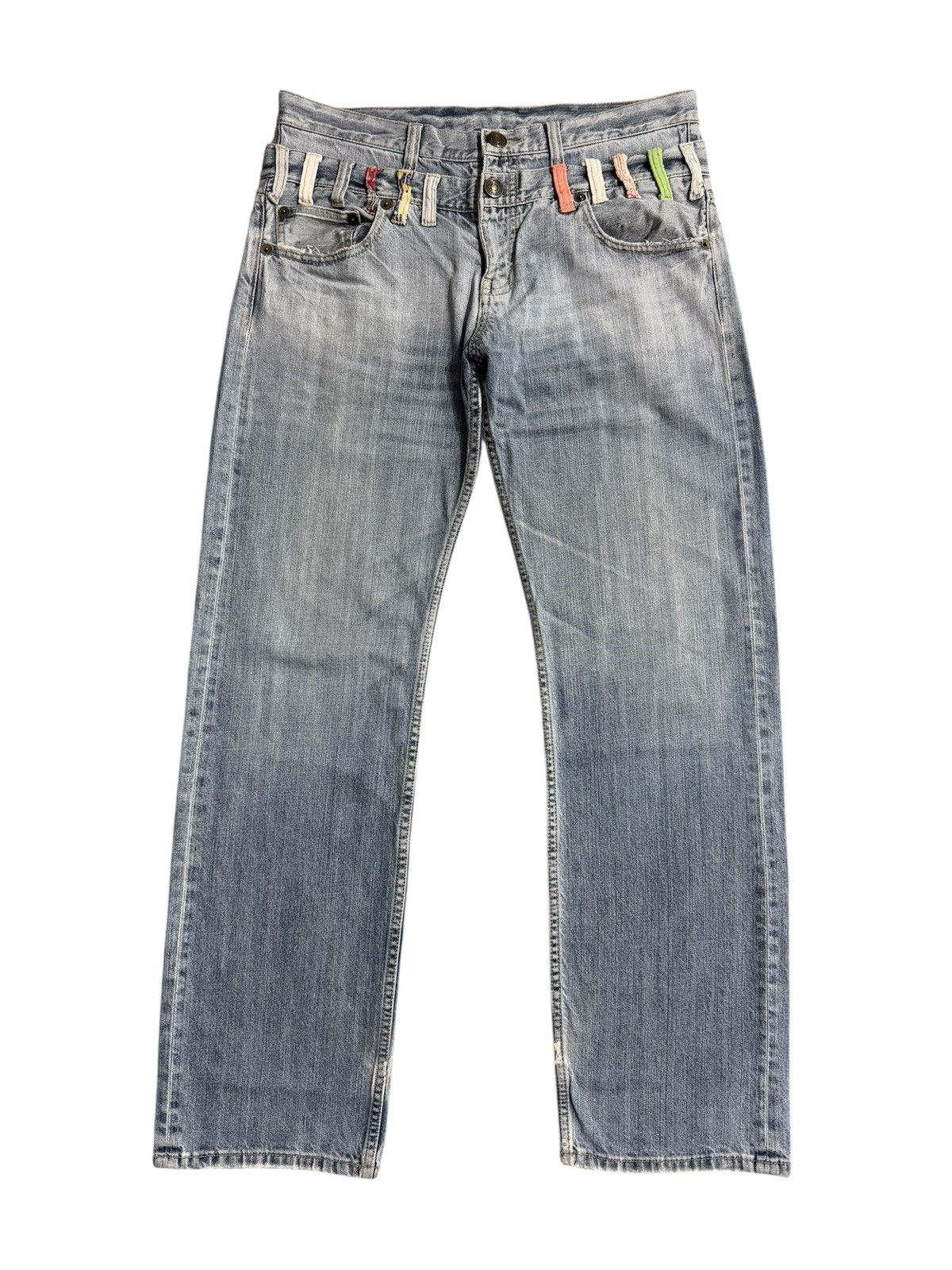 If Six Was Nine UNBRANDED DOUBLE WAIST DISTRESSED JEANS Size US 34 / EU 50 - 1 Thumbnail