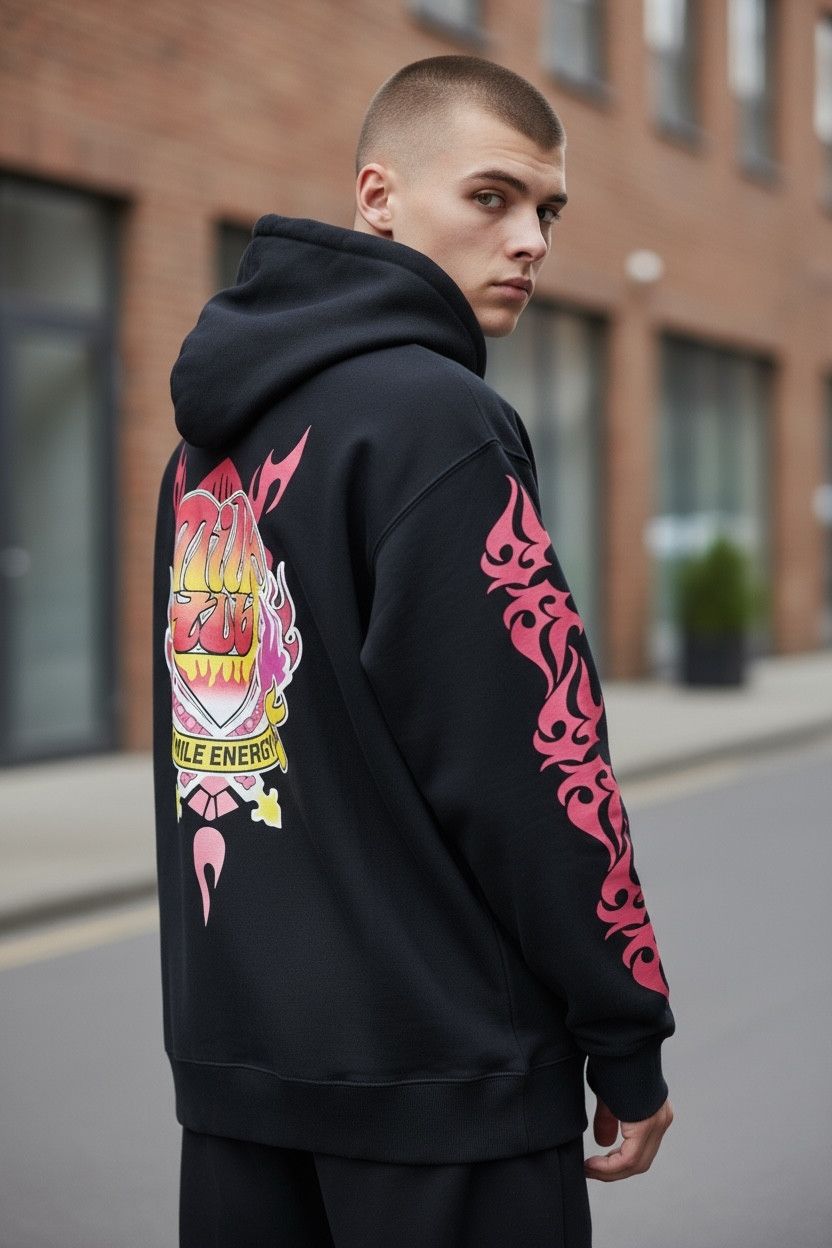 Tribal Streetwear Vintage Milk Tub Mask Full Zip Glow Hoodie Tribal Punk Japan Size US M / EU 48-50 / 2 - 1 Thumbnail