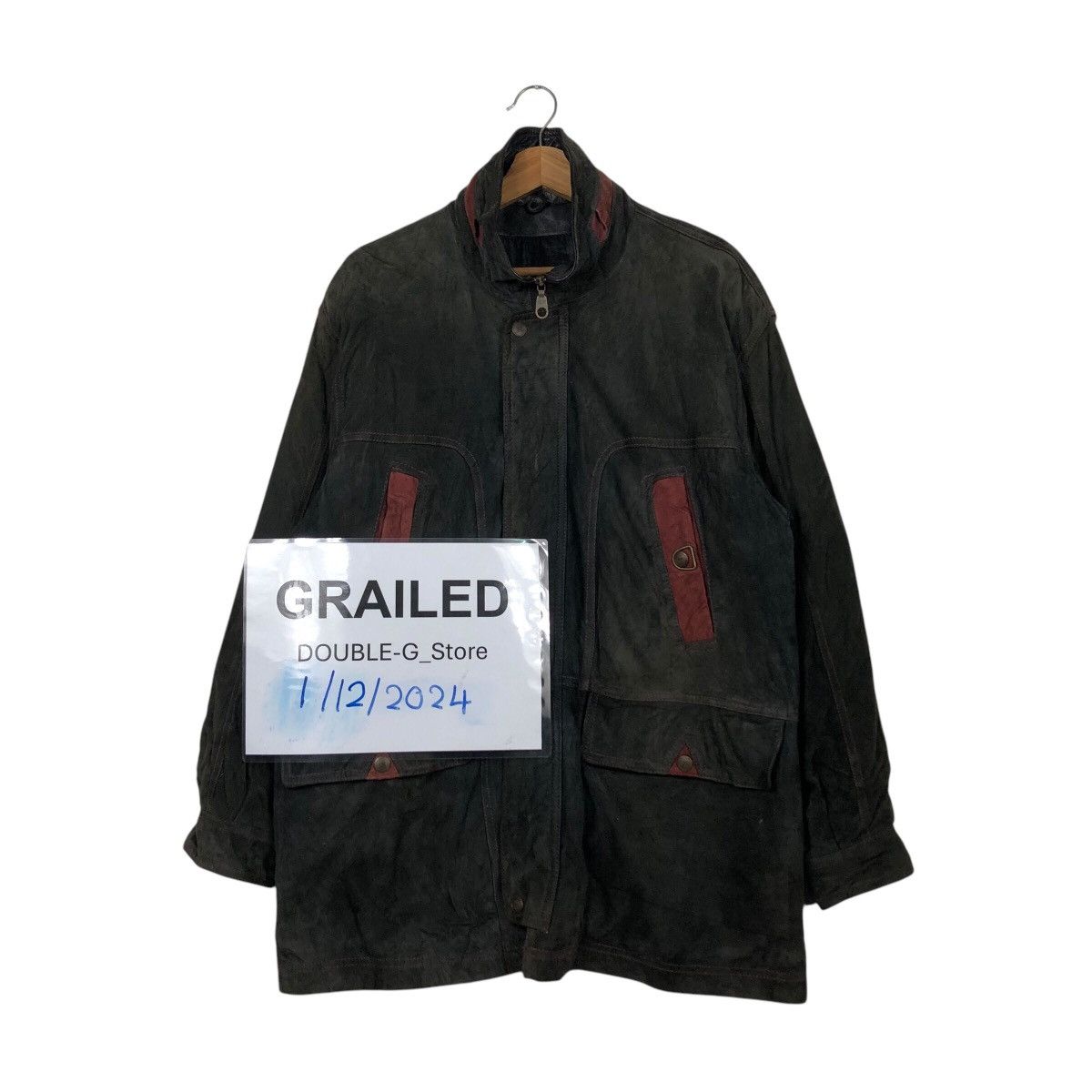 Japanese Brand × Vintage 📌Vintage Worker Hunting Leather Jacket Conceria Egeria Size US M / EU 48-50 / 2 - 1 Thumbnail