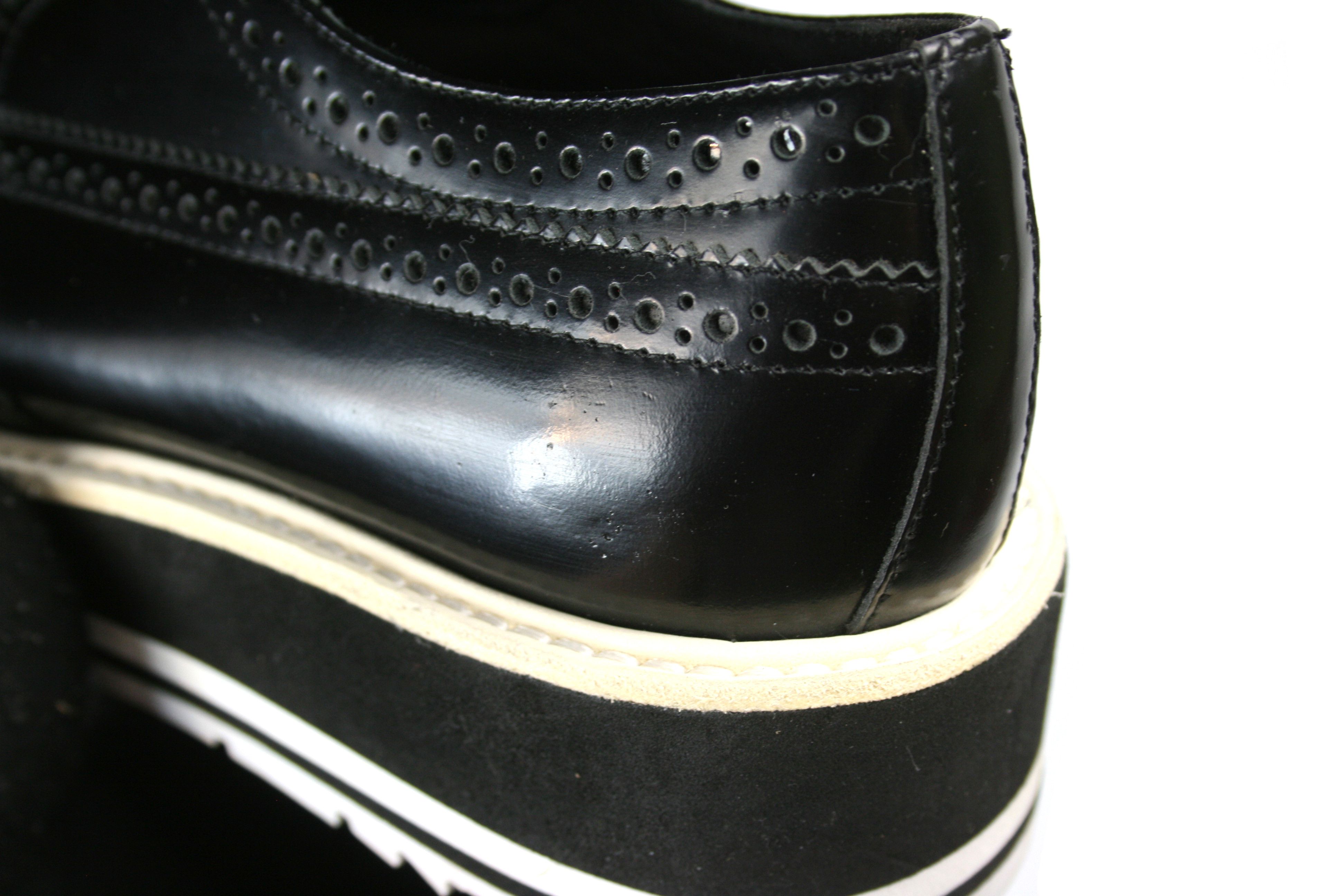 Prada Wingtip Brogue Platform Patent Leather Derby Size US 7 / IT 37 - 7 Thumbnail