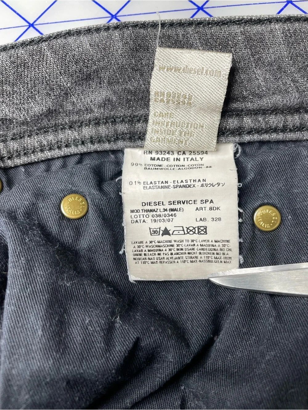 Diesel Diesel Thanaz Slim Gray Jeans Made in Italy Size 38x32.5 Size US 38 / EU 54 - 6 Thumbnail