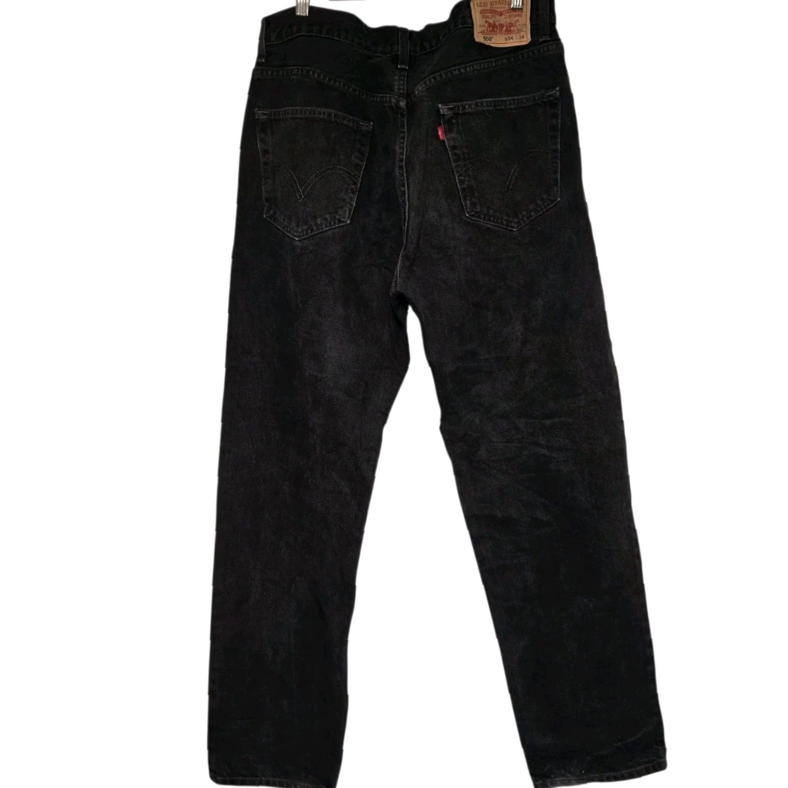 Levi's VINTAGE Levi's 505 Jeans Mens 34x34 Black Wash Relaxed Y2K 90s College Western Levi's 505 Regular Men's Jeans Body Fit Size US 34 / EU 50 - 3 Thumbnail