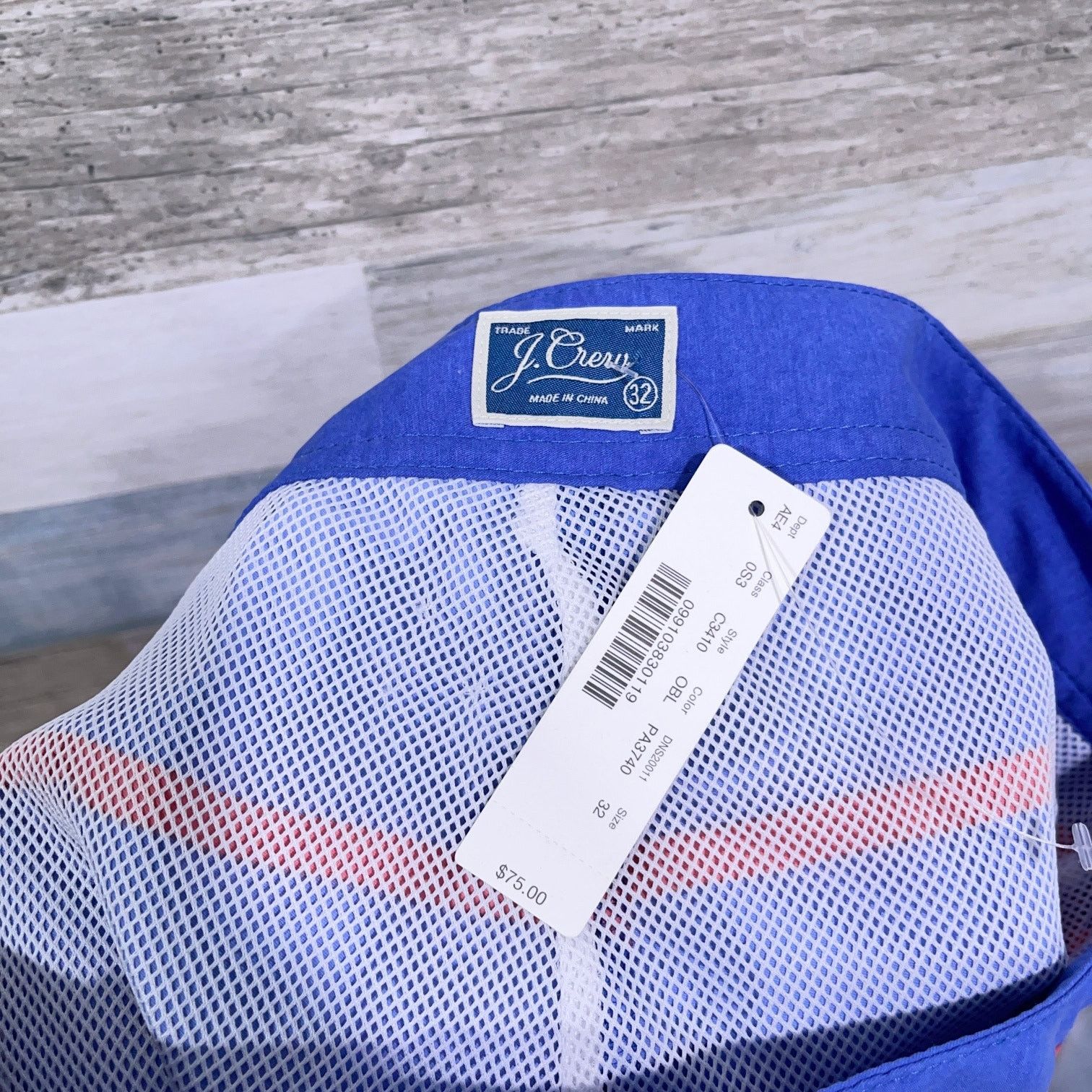 J.Crew J Crew 9" Long Board Short In Oxford Blue Stripe Swim Men 32 Size US 32 / EU 48 - 5 Thumbnail