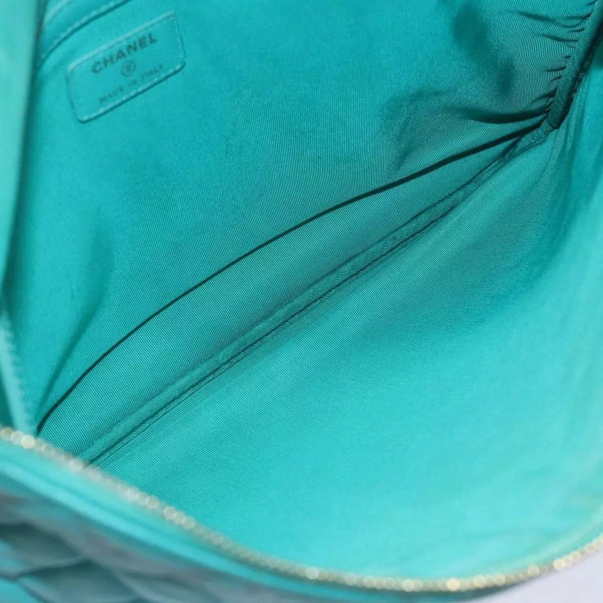 Chanel CHANEL Clutch Bag Caviar Skin Turquoise Blue CC Auth Size ONE SIZE - 5 Thumbnail