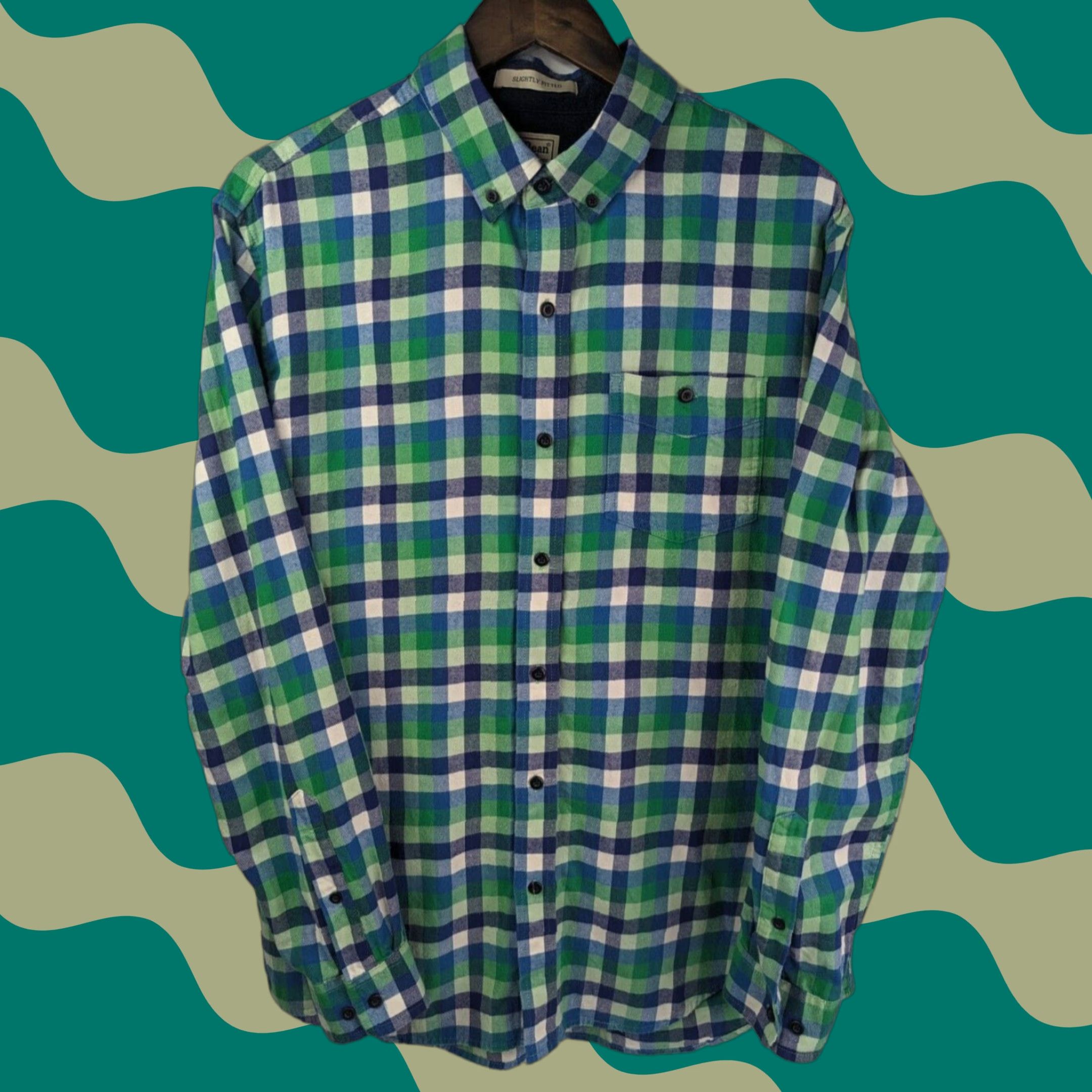 Vintage L.L. Bean Shirt Mens Large Green Scotch Plaid Flannel Button-Up Pocketed N/A Size US L / EU 52-54 / 3 - 1 Thumbnail