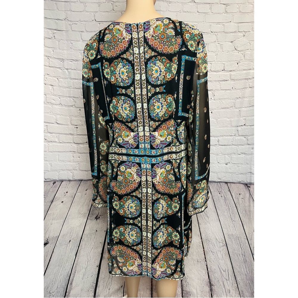 Nanette Lepore Nanette Lepore Silk Patchwork Long Sleeve Mini Dress Size 1 Size XL / US 12-14 / IT 48-50 - 5 Thumbnail