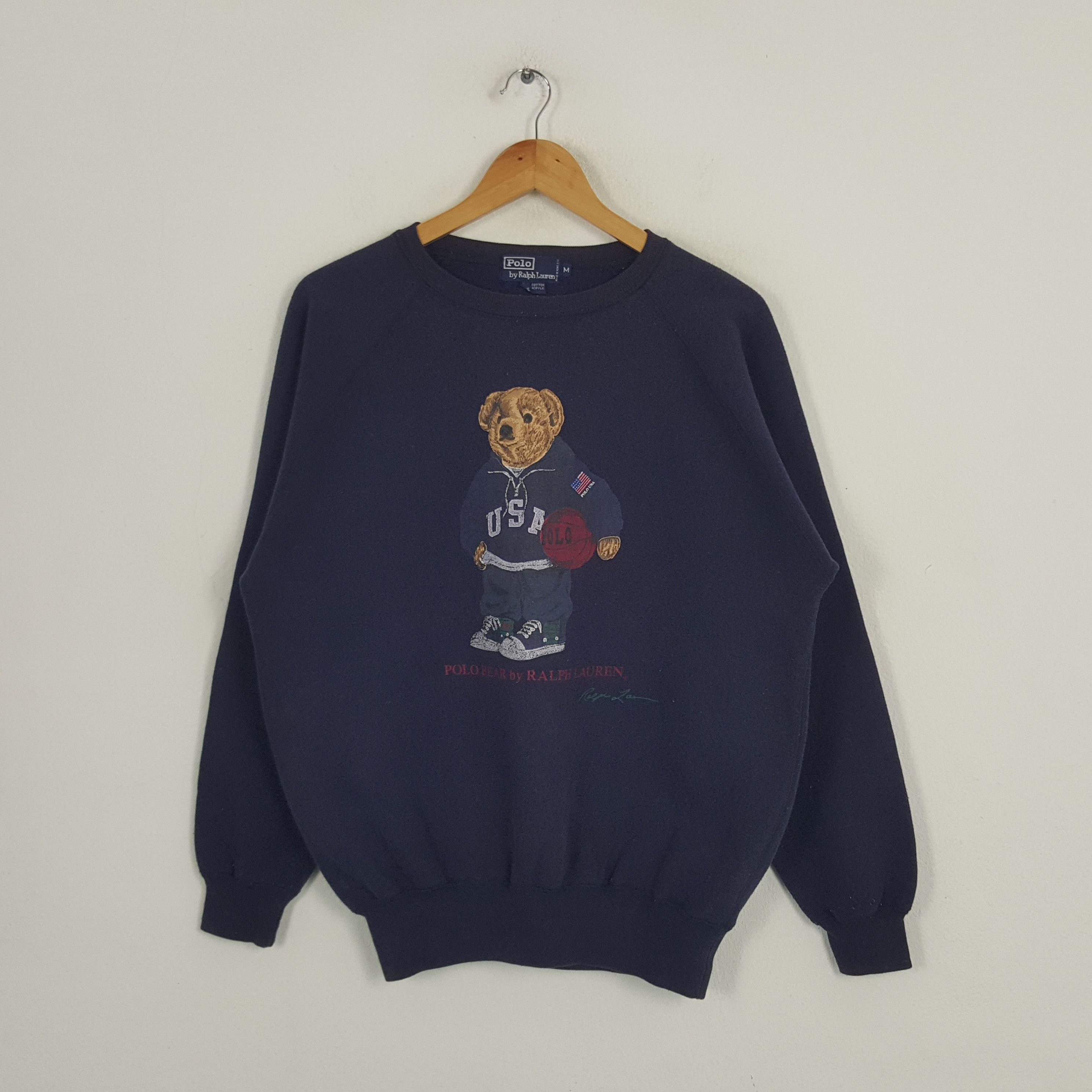 Polo Ralph Lauren × Vintage Vintage Polo Bear by Ralph Lauren American Brand Sweatshirt Size US M / EU 48-50 / 2 - 1 Thumbnail