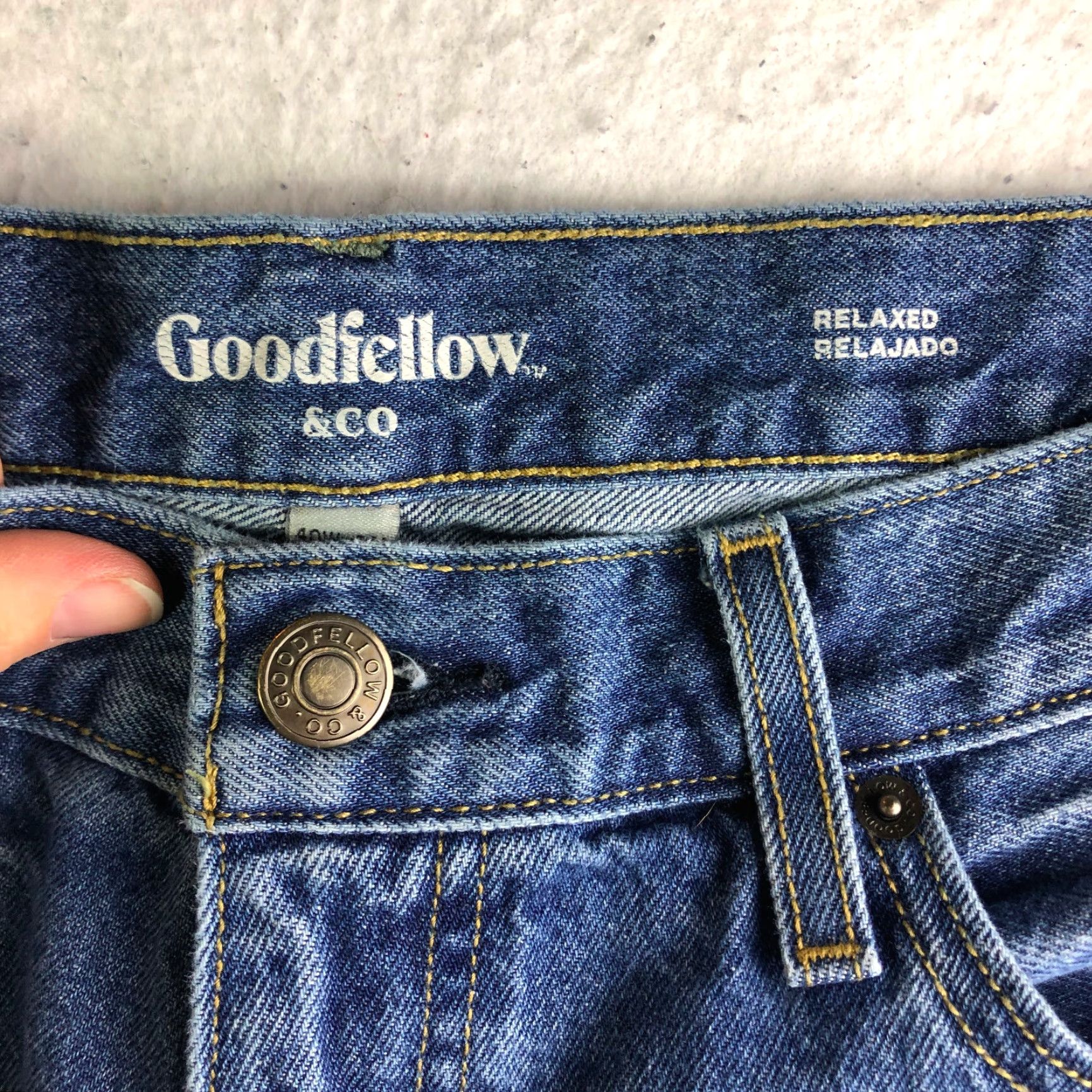 Vintage Goodfellow Relaxed Mid Rise Straight Leg Mens Size 40x30 Blue Denim Jeans Size US 40 / EU 56 - 7 Thumbnail