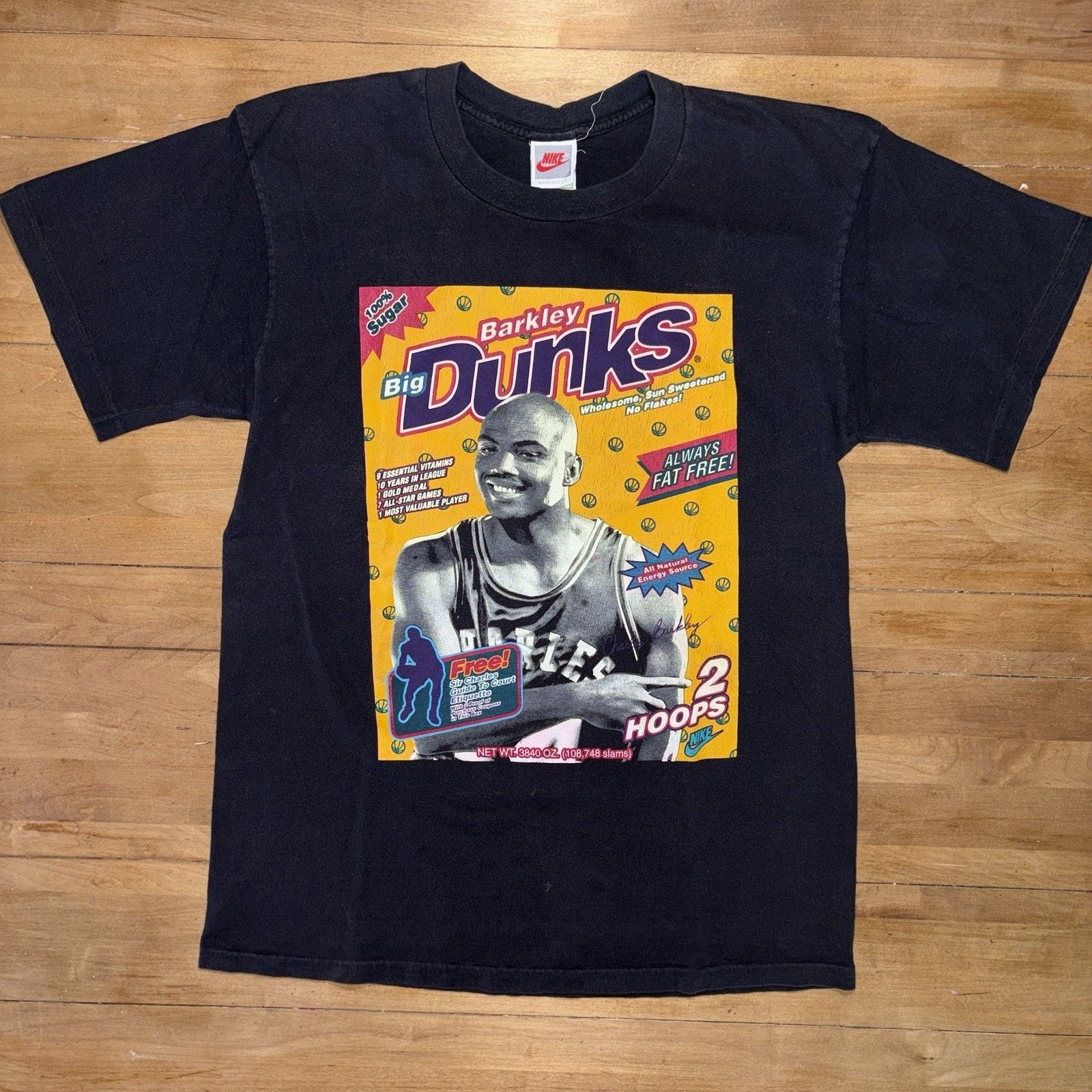 Nike VTG Vintage 80s Nike Charles Barkley Cereal Box Tee Sz L Size US L / EU 52-54 / 3 - 1 Thumbnail