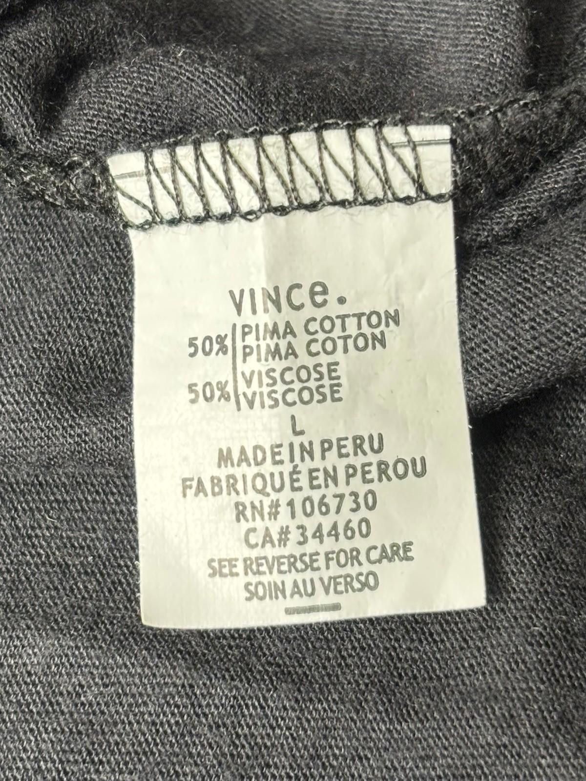 Vince Vince Top Womens Large Pima Cotton Stretch Short Sleeve Size L / US 10 / IT 46 - 9 Thumbnail