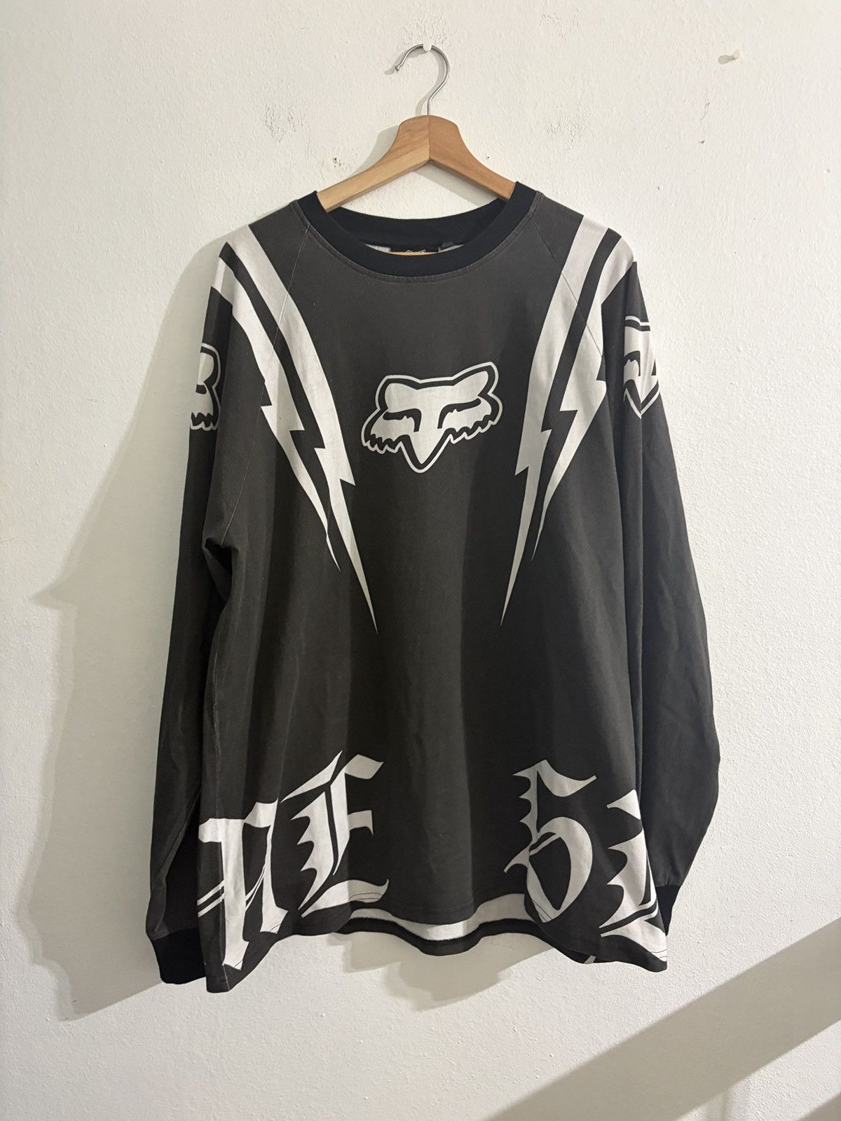 Supreme Supreme Fox racing moto Jersey top black | Grailed