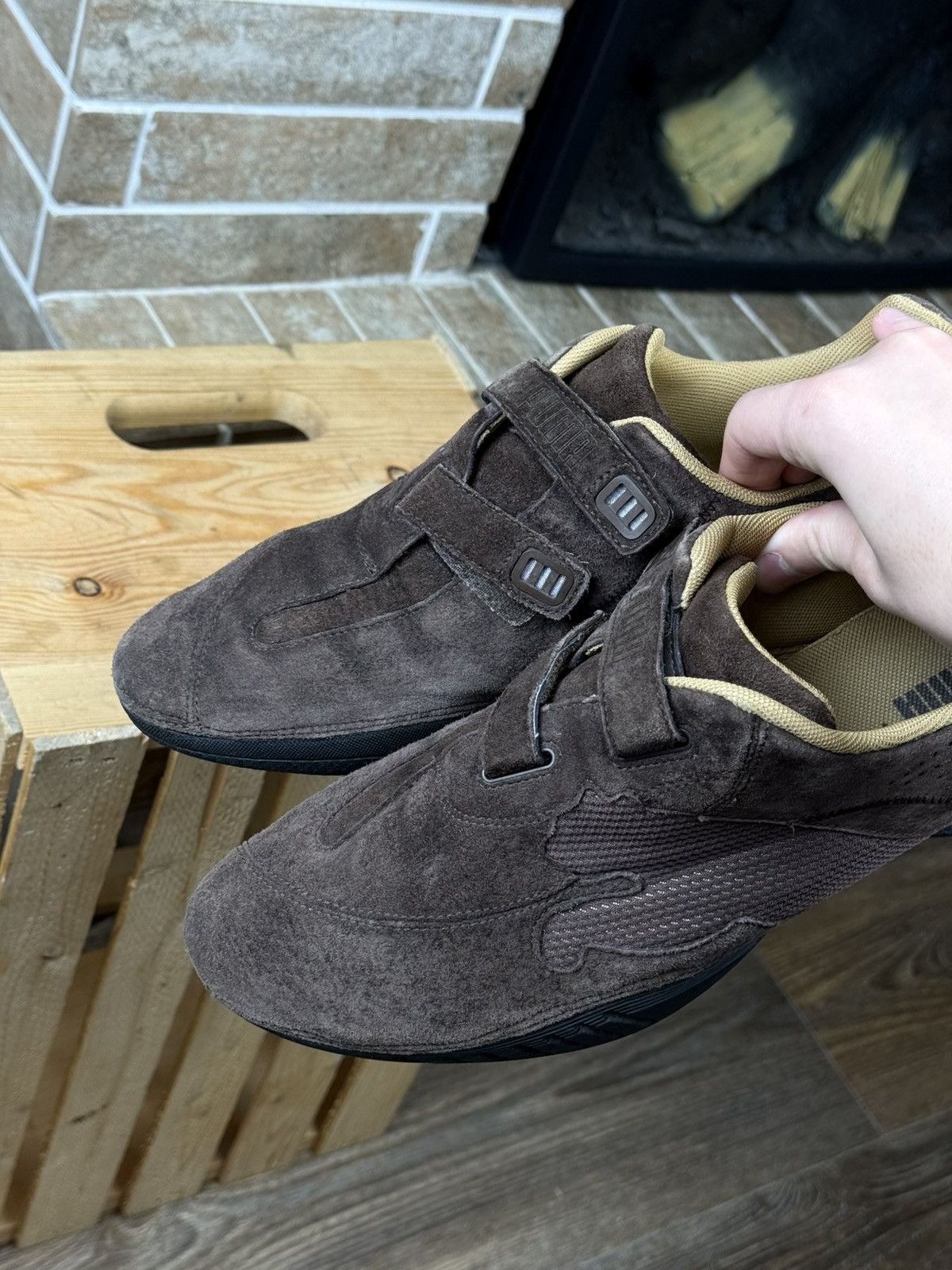 Puma Vintage Puma Y2K Induction Speedcat Brown Suede Strap Shoes Size US 10 / EU 43 - 3 Thumbnail