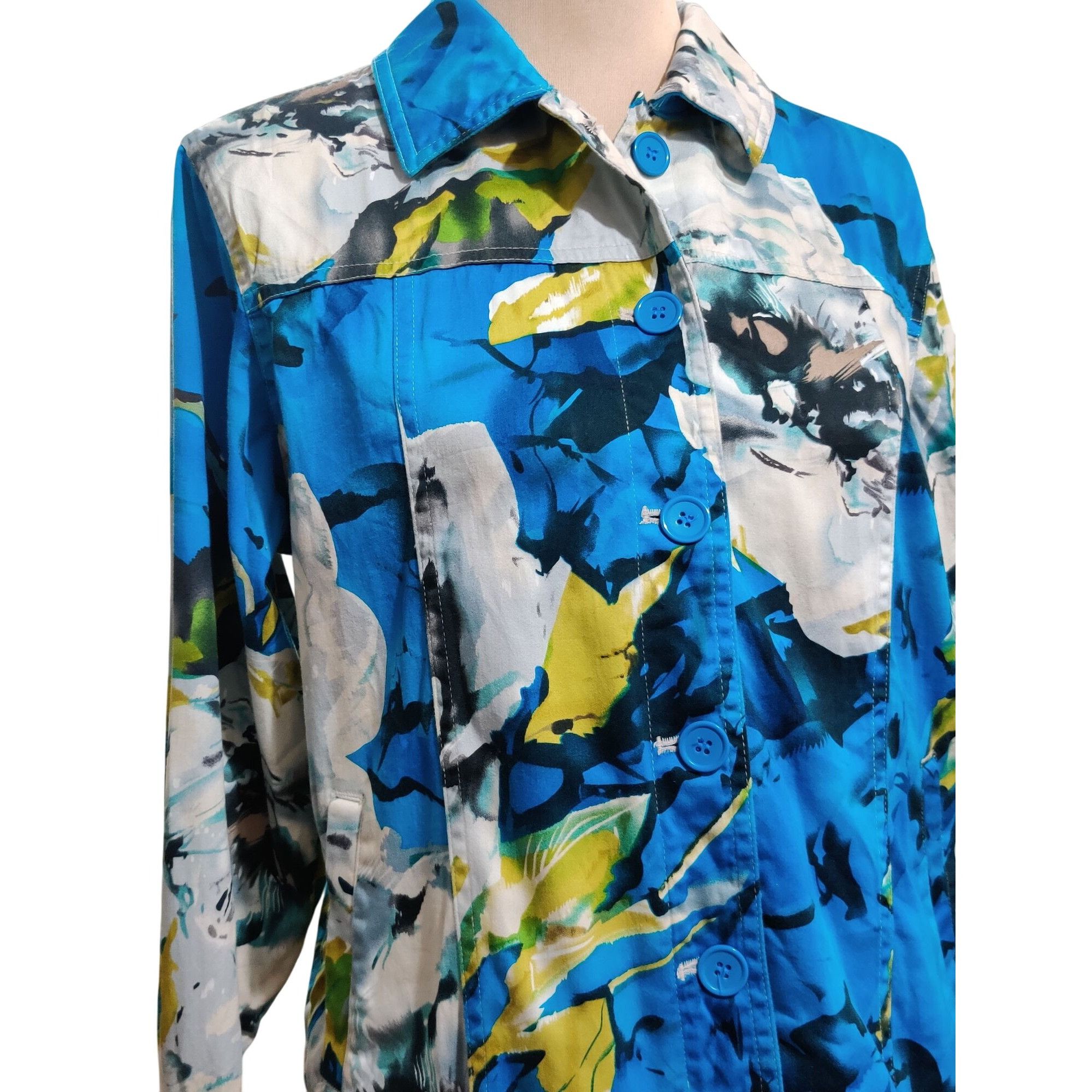 Coldwater Creek Coldwater Creek M Womens Jacket Painterly Floral Print Cotto Size M / US 6-8 / IT 42-44 - 2 Thumbnail