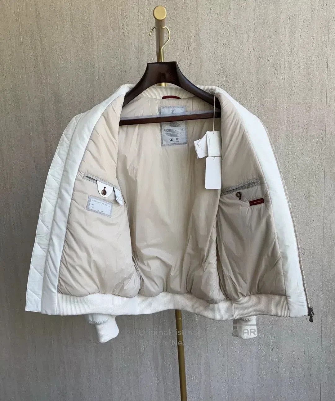 Brunello Cucinelli Brunello Cucinelli White Tech Fabric Jacket. Size US L / EU 52-54 / 3 - 3 Thumbnail