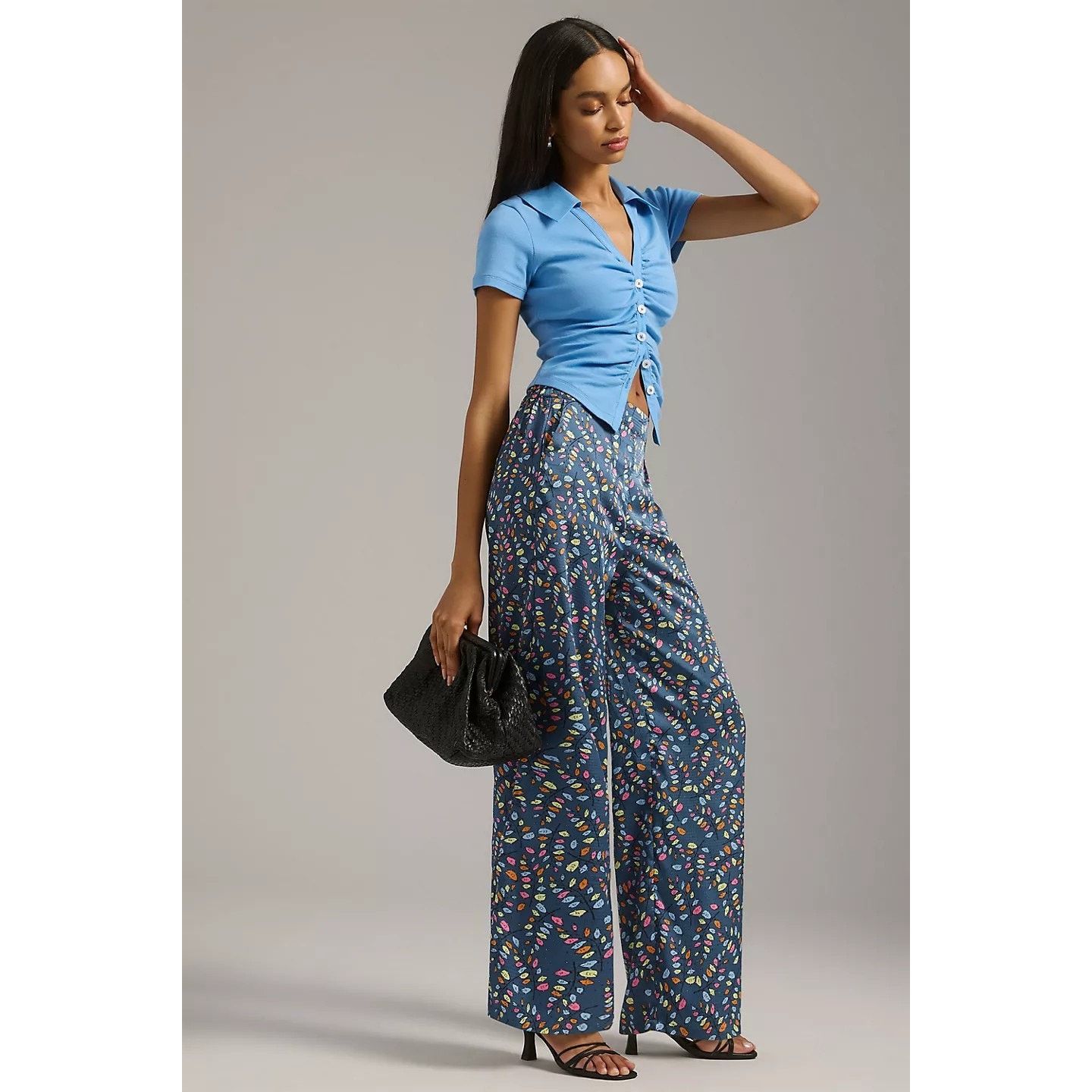 Anthropologie New Anthropologie Stella Nova Wide-Leg Pants $199 Blue Size 28" / US 6 / IT 42 - 1 Thumbnail