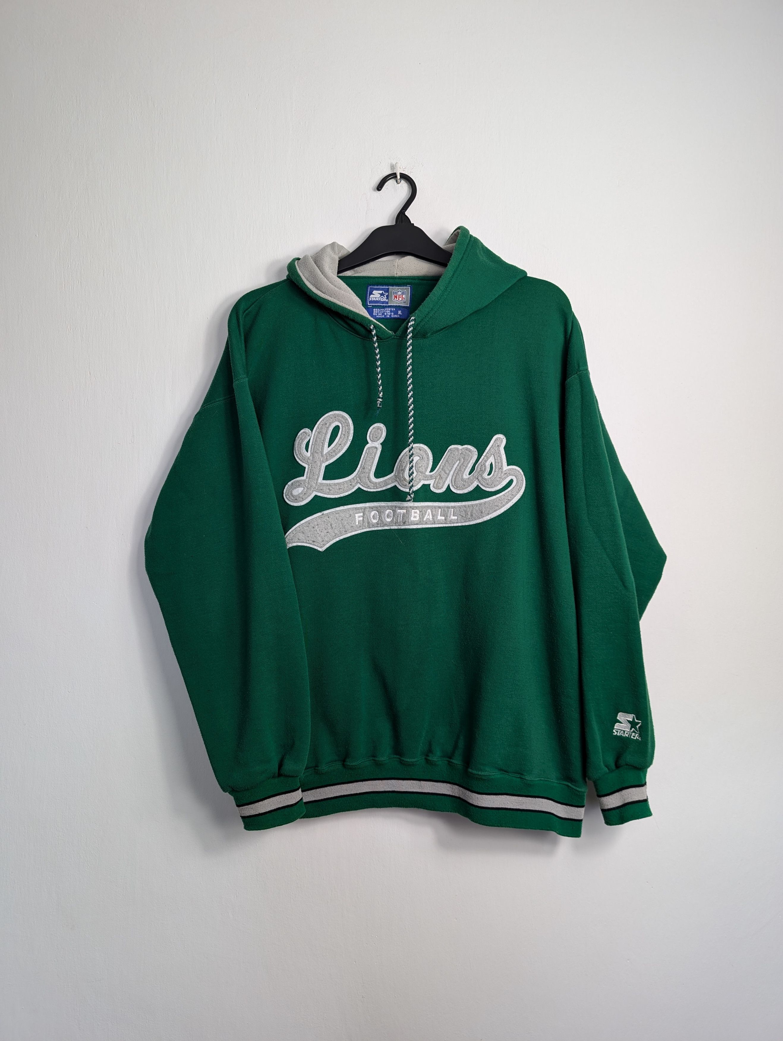 Starter Vintage Starter NFL Lions Hoodie Green Boxy Retro Y2K Baggy Size US XL / EU 56 / 4 - 1 Thumbnail