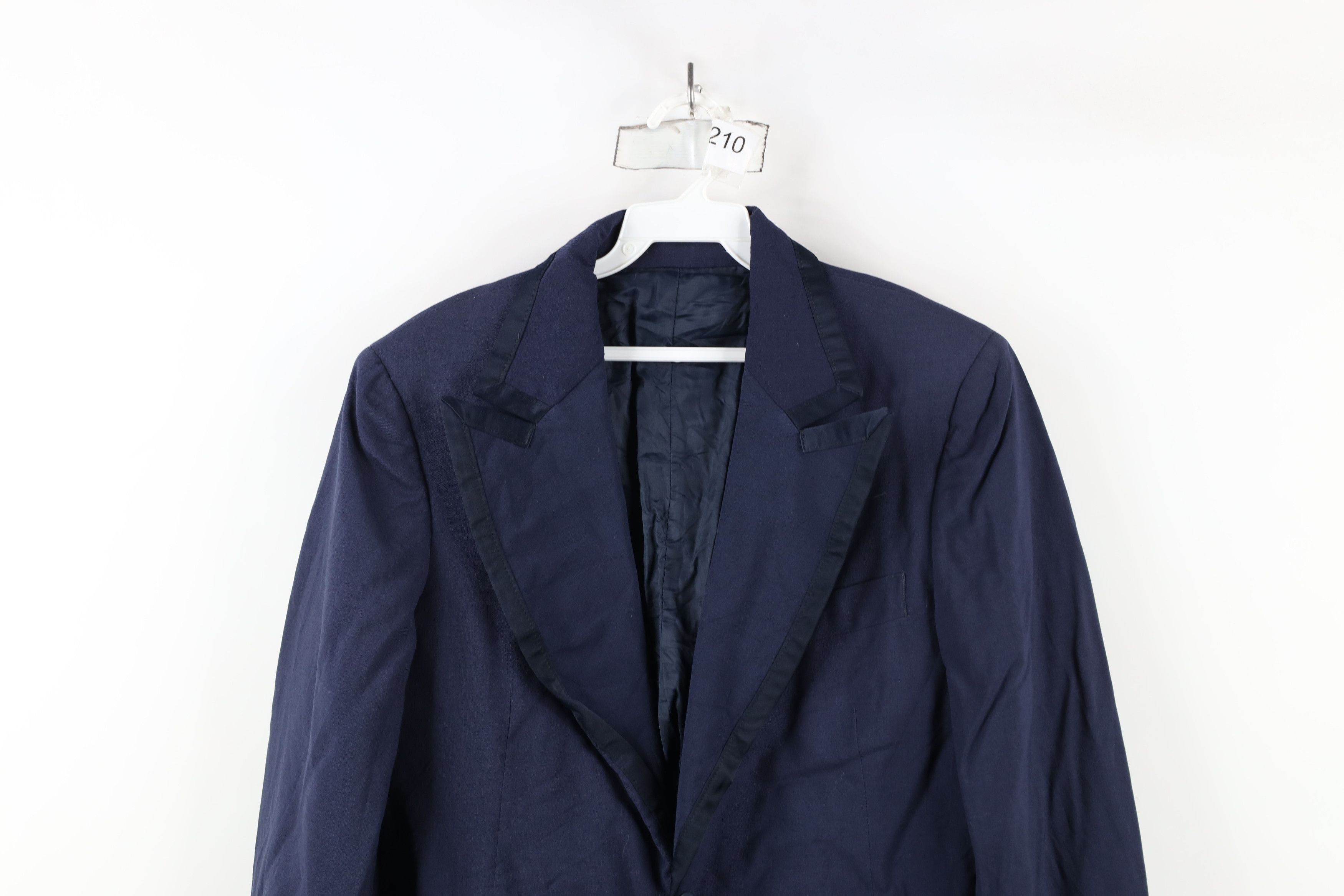 Vintage Vintage 60s Smoking Button Tuxedo Suit Coat Jacket Blue USA Size US M / EU 48-50 / 2 - 2 Thumbnail