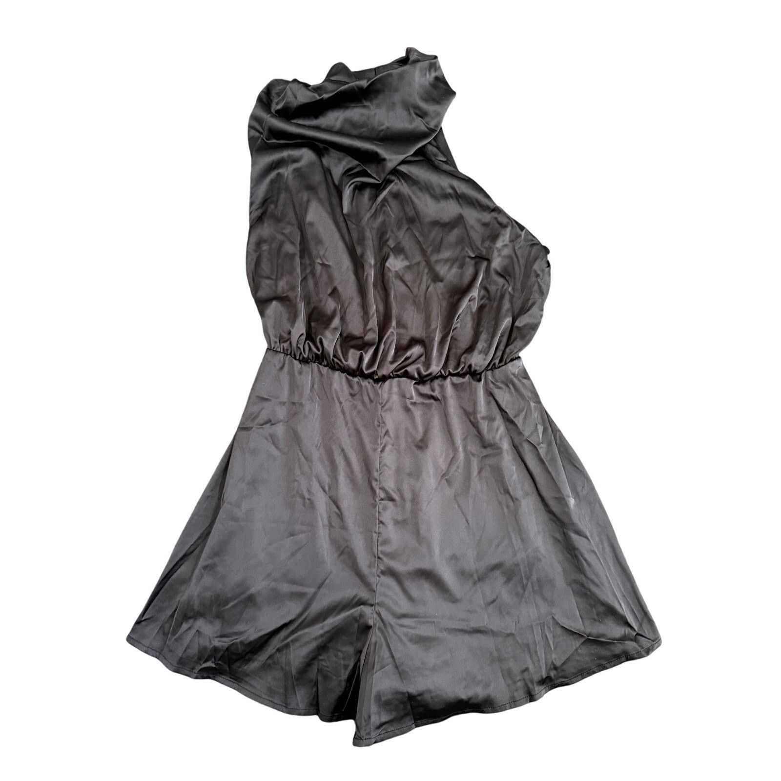Shein Halter Neck One Shoulder Romper in Black, Size L Size 34" / US 12 / IT 48 - 1 Thumbnail