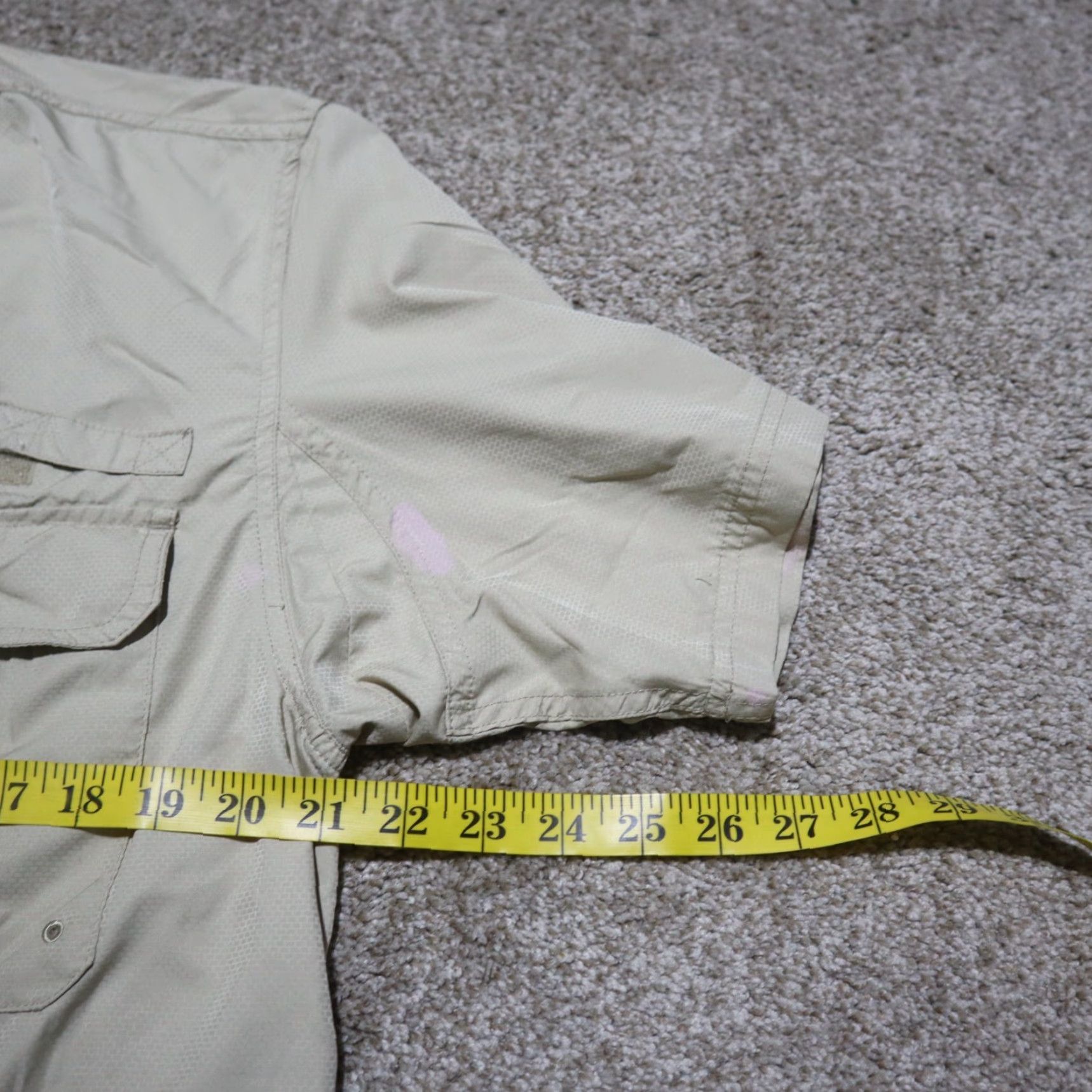 Vintage Lincoln Outfitters Button-Up Shirt Beige Short Sleeve Mens M Regular Solid Size US M / EU 48-50 / 2 - 5 Thumbnail