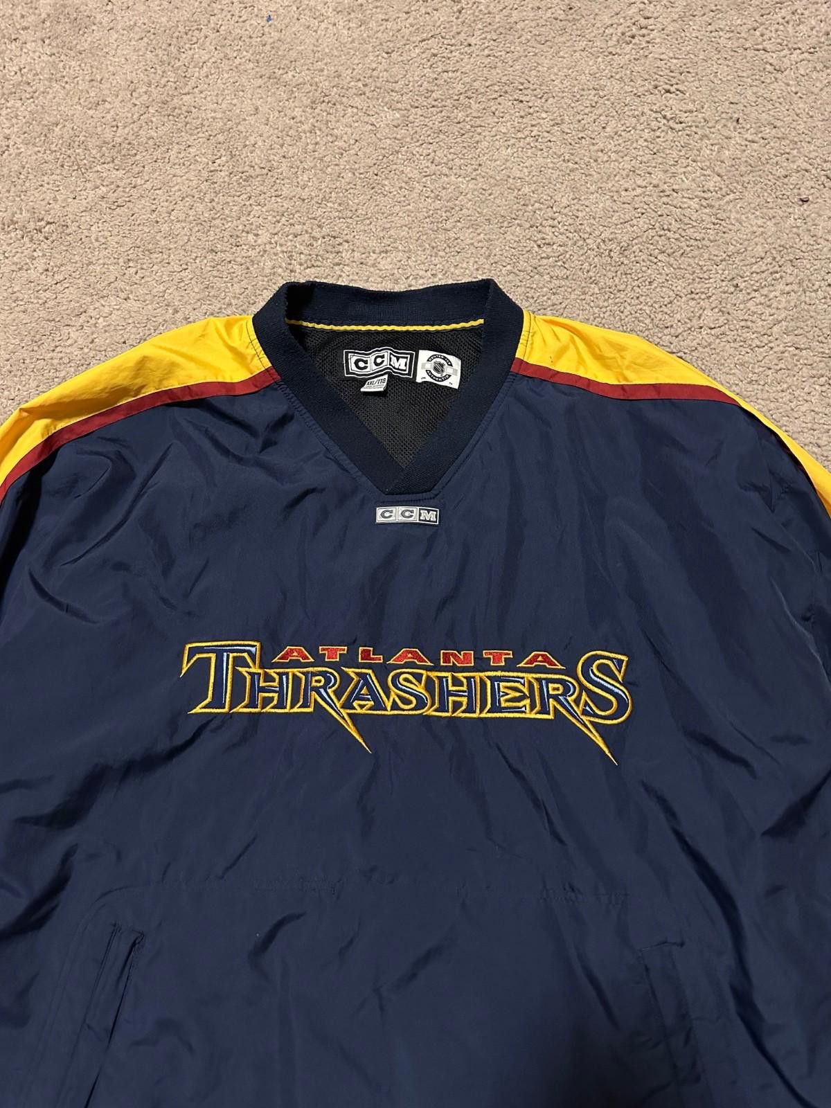 Ccm VTG CCM NHL ATLANTA THRASHERS MEN'S PULLOVER WINDBREAKER XXL Size ONE SIZE - 5 Thumbnail