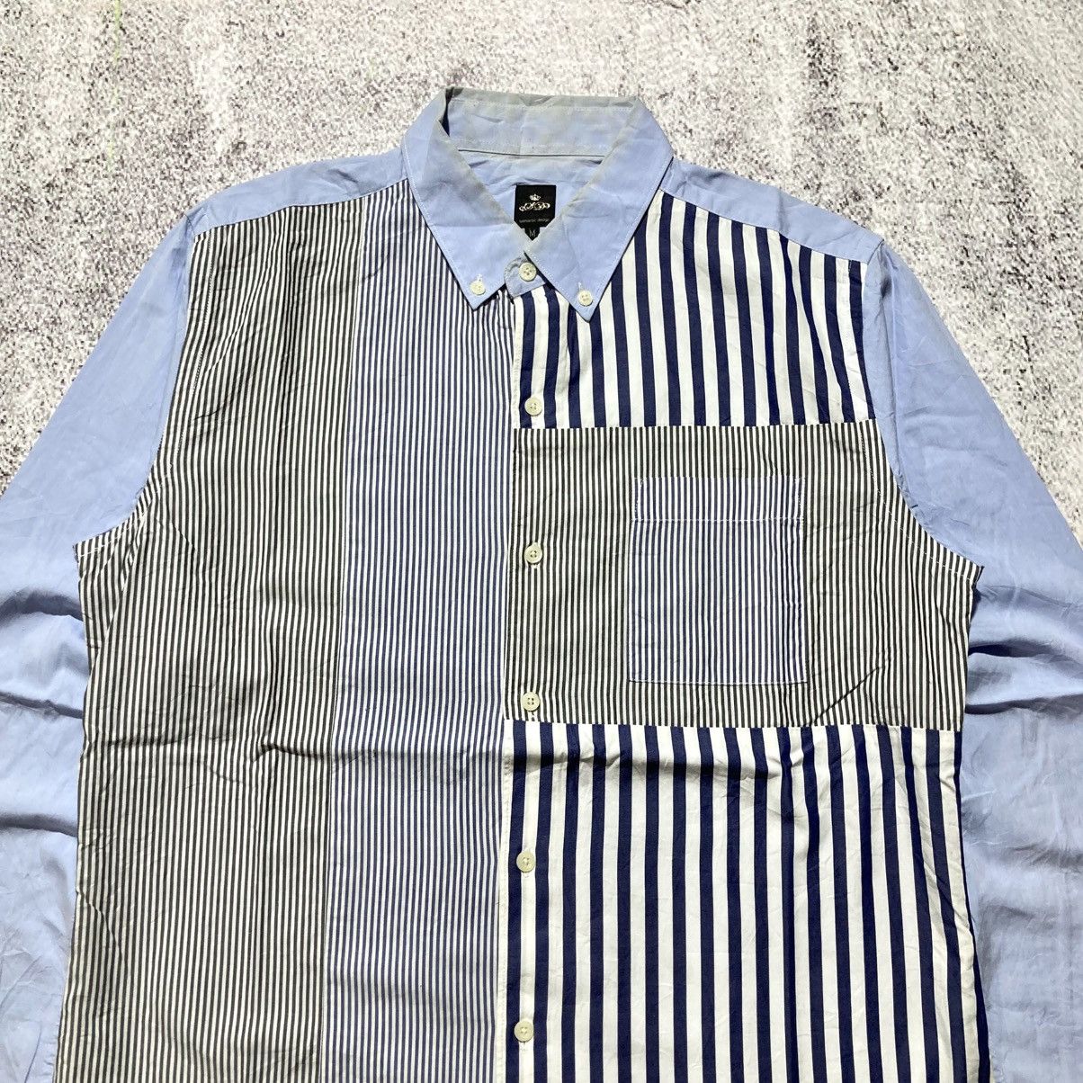 Japanese Brand 2000s Semanticdesign Stripe Pattern Shirt CDG Style Designer Size US M / EU 48-50 / 2 - 2 Thumbnail