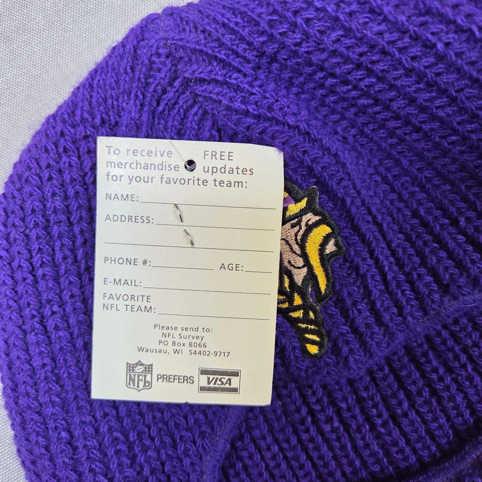 Vintage Vintage NOS Vikings Team NFL Balaclava Hat Size ONE SIZE - 3 Thumbnail