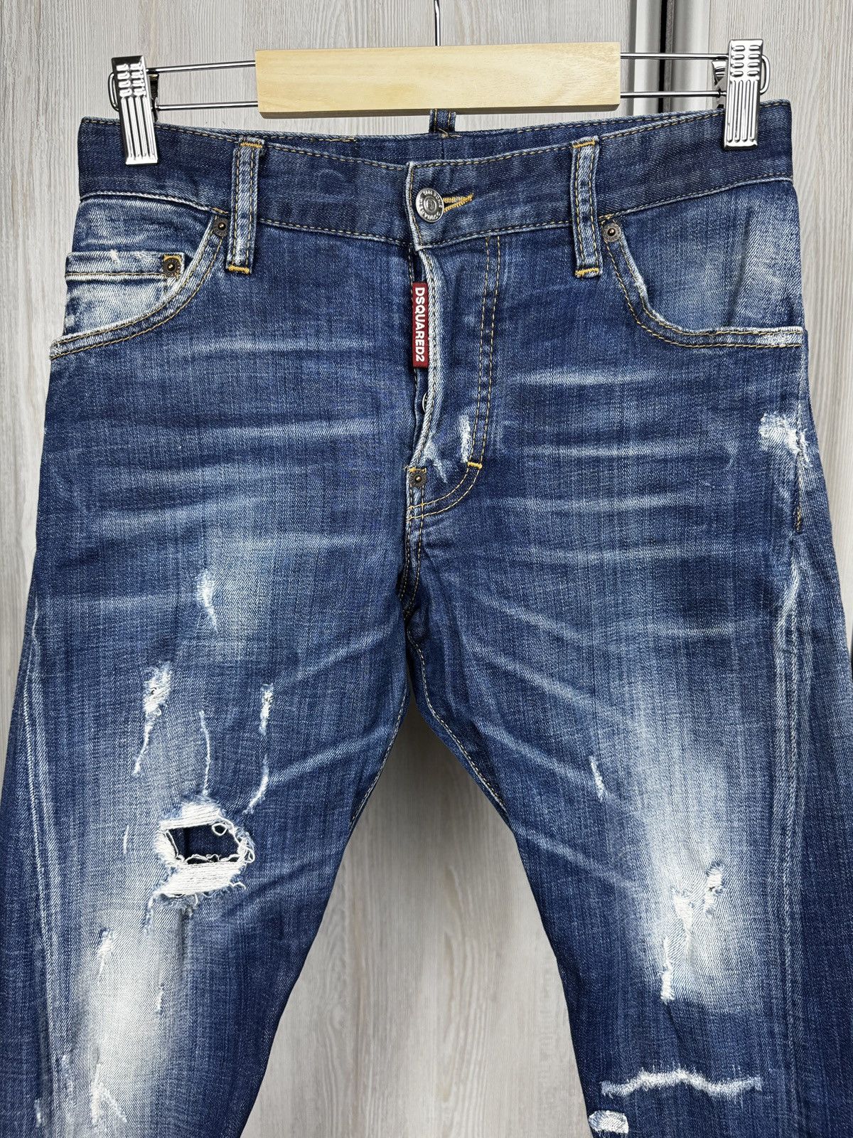 Dsquared2 Sexy Twist Jean Distressed Faded Denim Pants