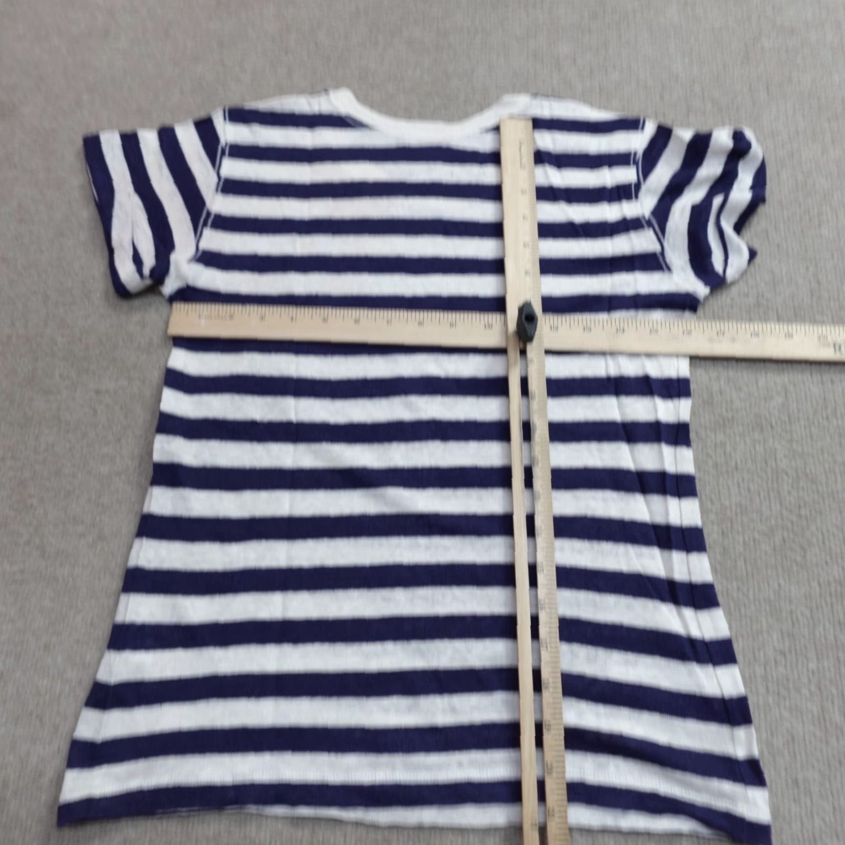 Theory Theory Womens Shirt Small White Blue Breton Stripe Crewneck 100% Linen Size S / US 4 / IT 40 - 6 Thumbnail